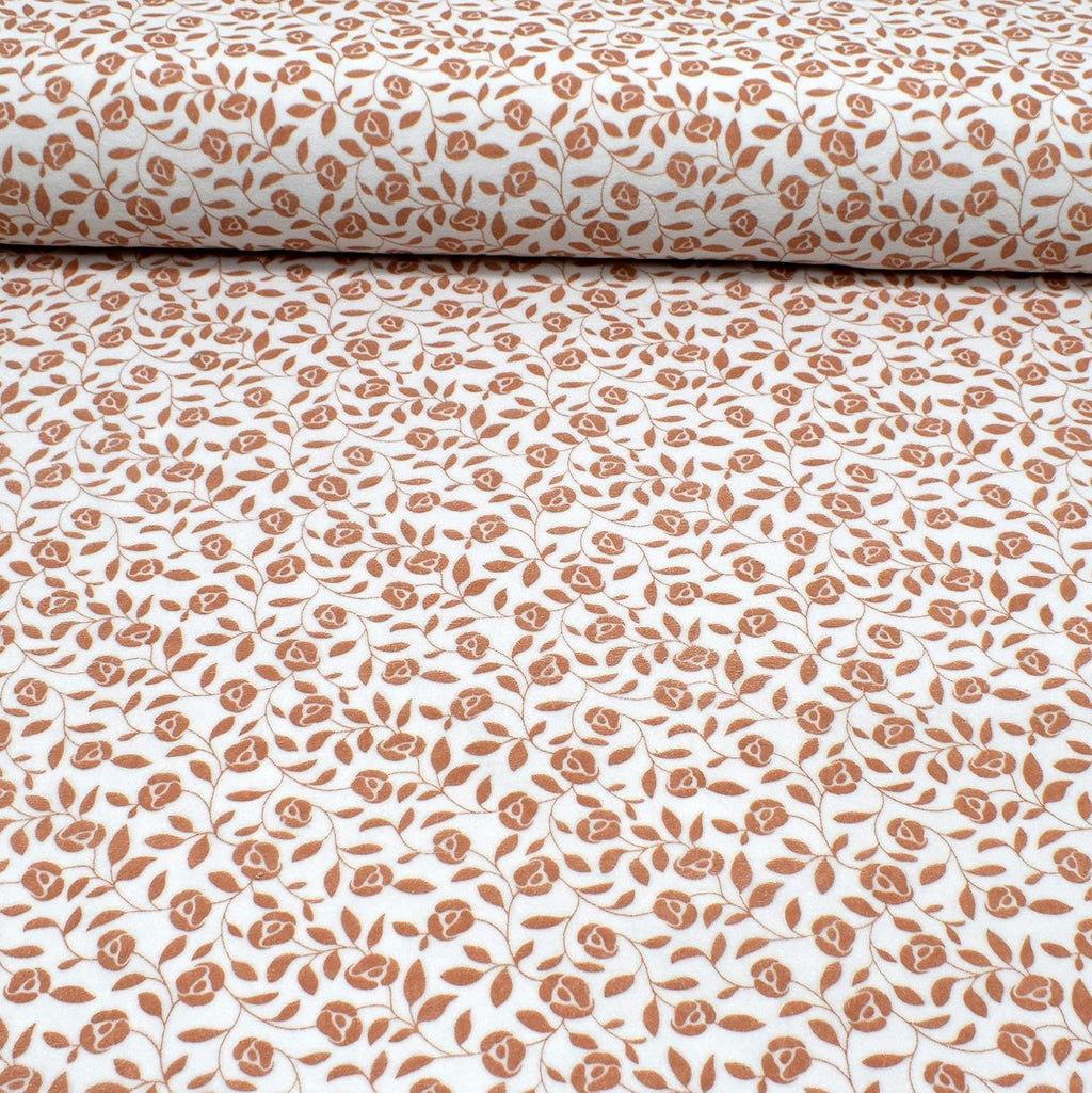 MAGAM-Stoffe Juna Nicki Kinder Stoff Oeko-Tex Meterware 50cm (Blumenranken weiß)