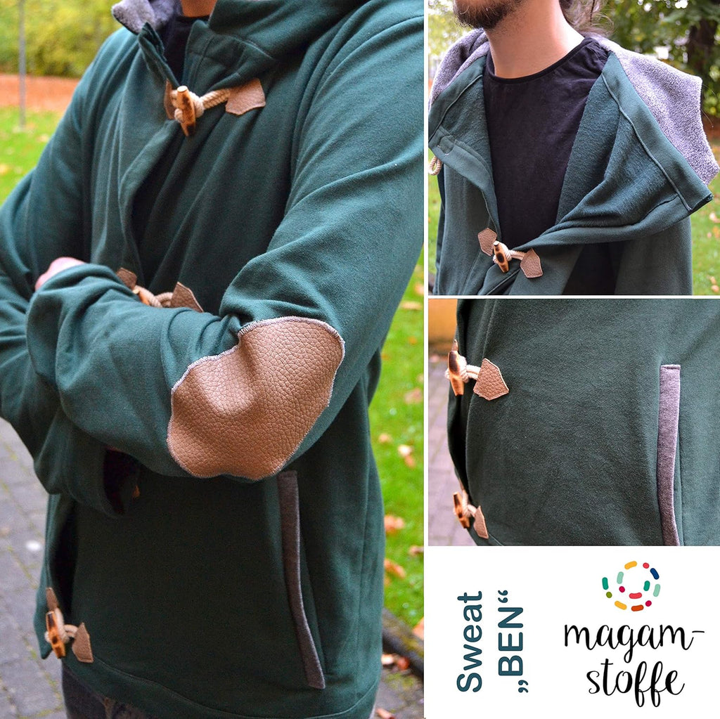 MAGAM-Stoffe Ben Sweatstoff Uni innen Angeraut und weich Meterware ab 50cm (03. Gelb)