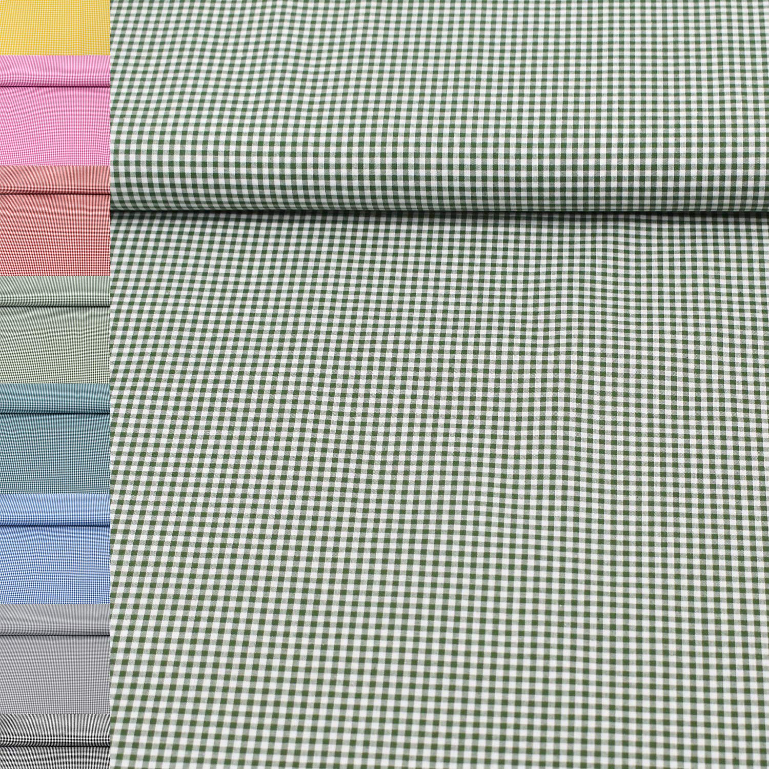 MAGAM-Stoffe Mona Vichy-Karo klein Baumwollstoff Oeko-Tex Meterware 50cm (20. Schwarz)