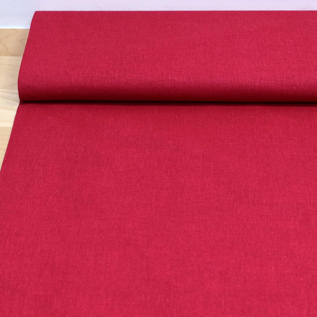 MAGAM-Stoffe Nele Baumwollstoff mit Leinen-Optik Oeko-Tex Meterware 50cm (04. Beeren-Rot)