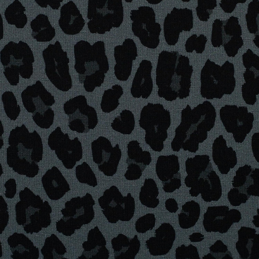 MAGAM-Stoffe Hey Leo Jersey Stoff Leo-Look Leoparden-Muster OEKO-TEX Meterware 50cm (Dunkelgrau)