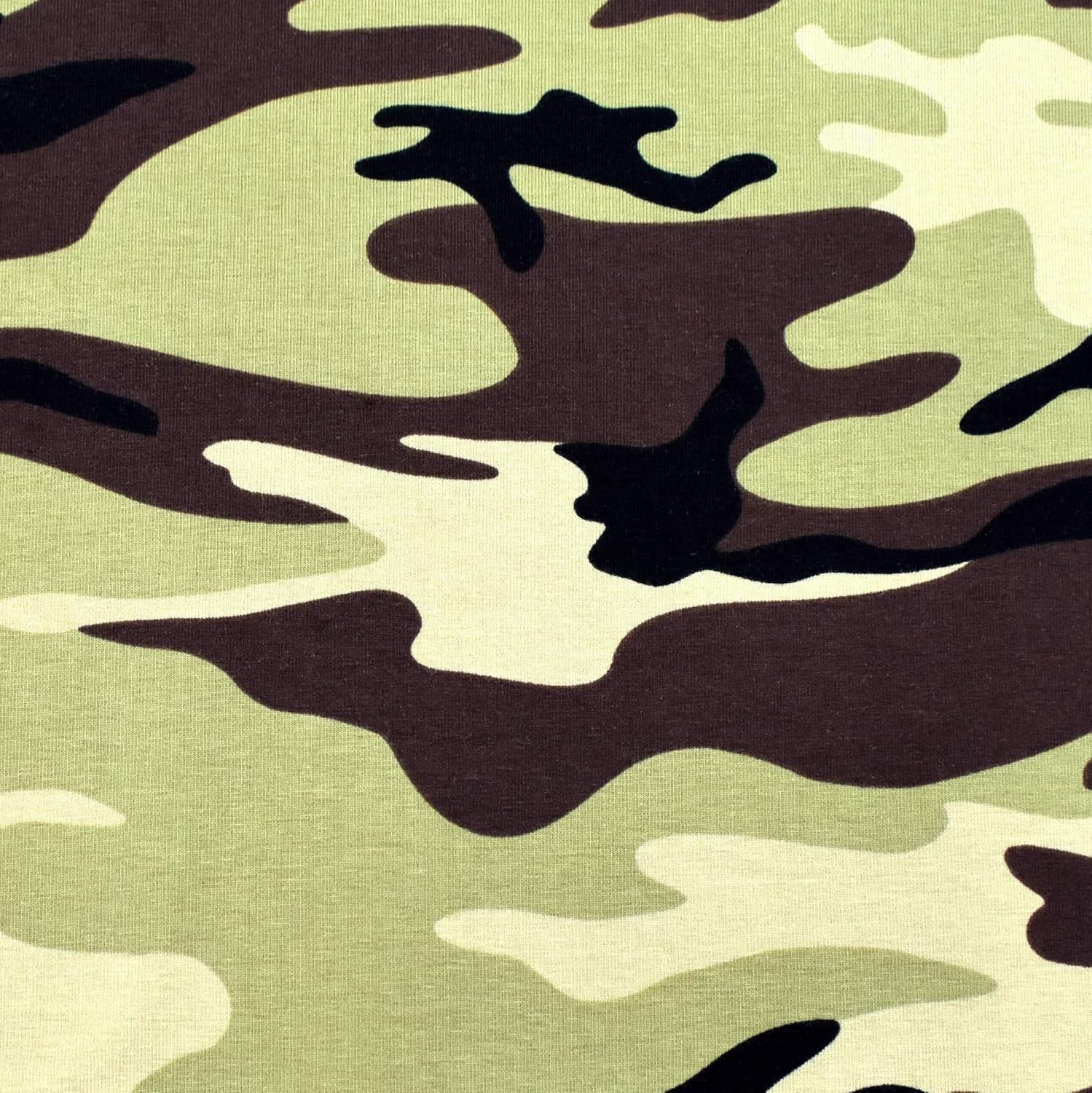 MAGAM-Stoffe Logan Camouflage Jersey Stoff Oeko-Tex Meterware 50cm (01. Grün)