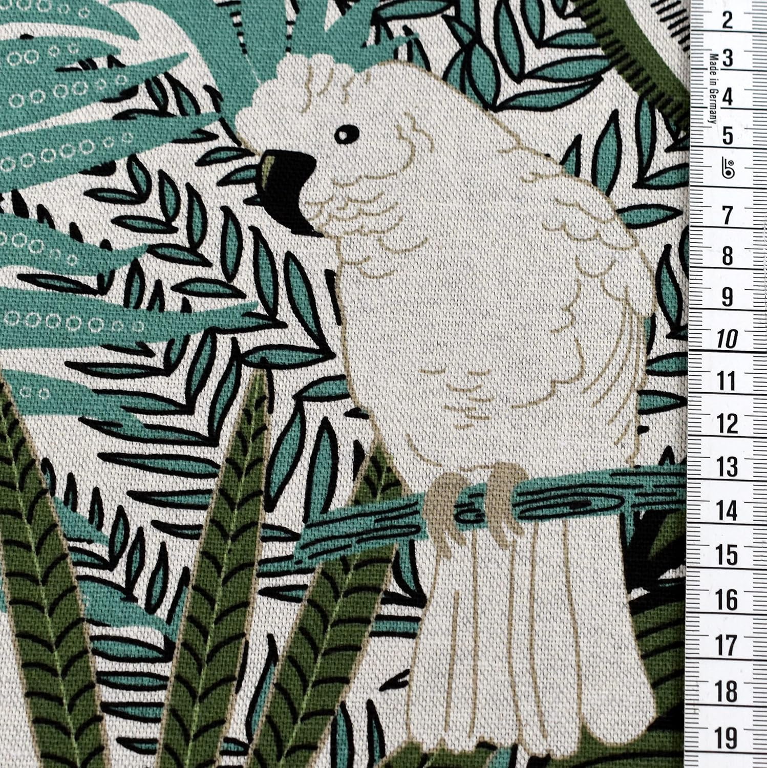 MAGAM-Stoffe Jasper Canvas Stoff Möbel Polsterstoff Oeko-Tex Meterware 50cm (Kakadu grün)