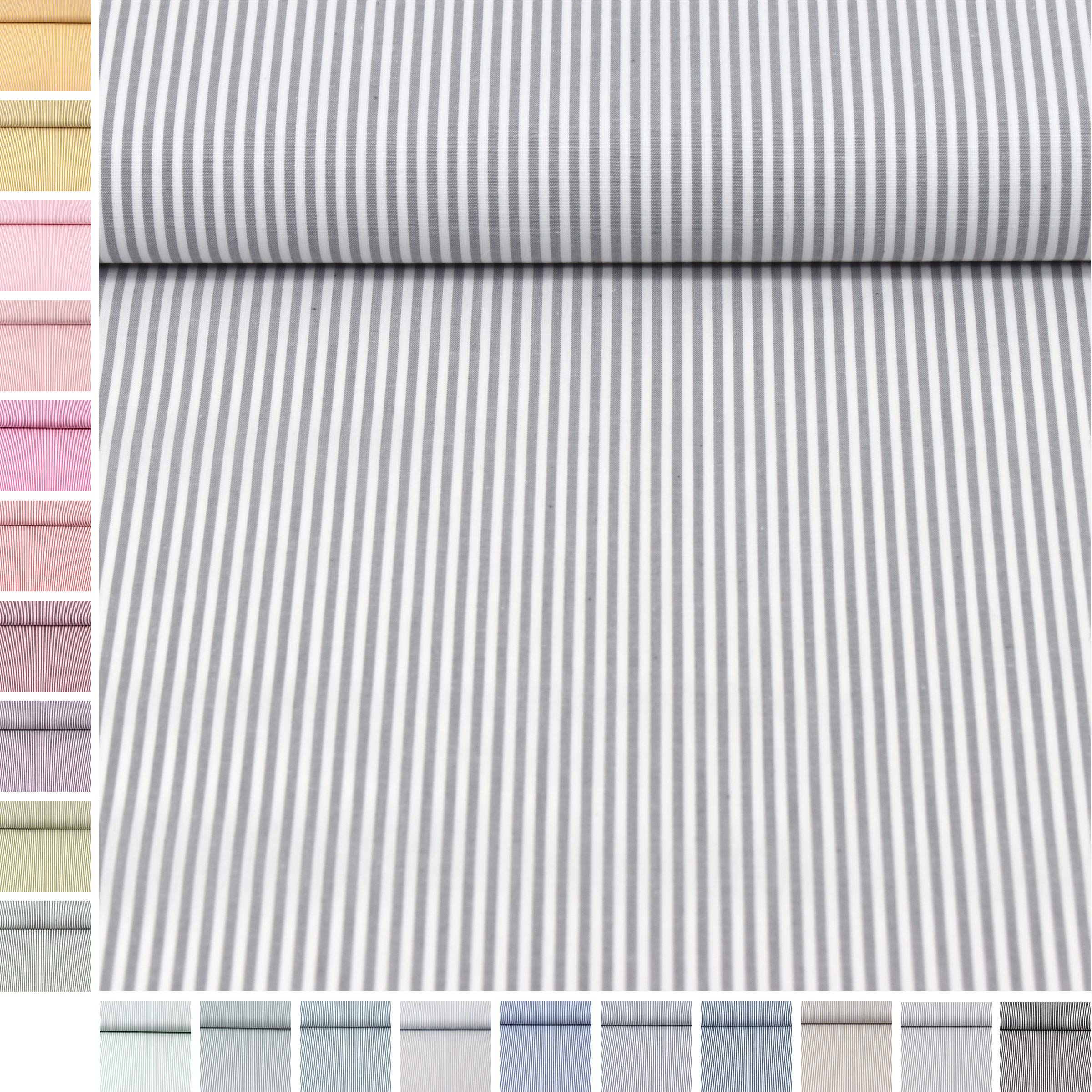 MAGAM-Stoffe Mona Streifen Kinder Baumwollstoff Oeko-Tex Meterware 50cm (20. Schwarz)