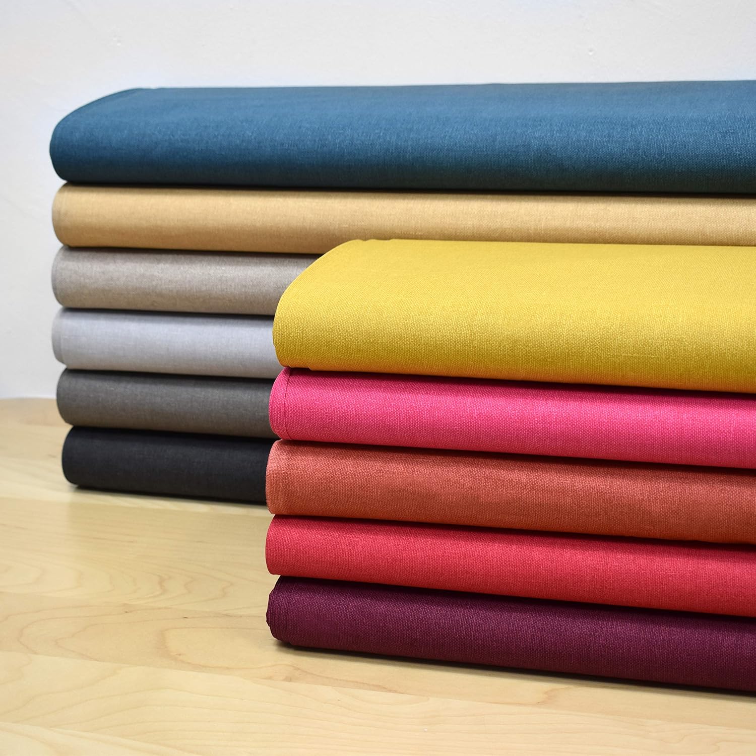 MAGAM-Stoffe Nele Baumwollstoff mit Leinen-Optik Oeko-Tex Meterware 50cm (04. Beeren-Rot)