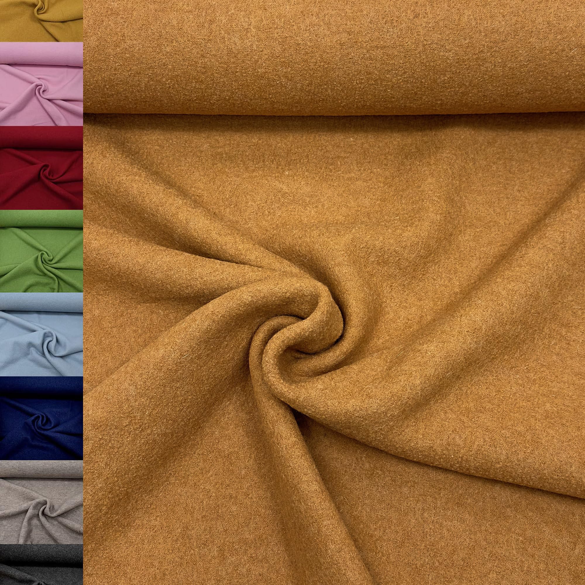 MAGAM-Stoffe Walkloden Wollstoff 100% reine Schurwolle Meterware 50cm (11. Grün)