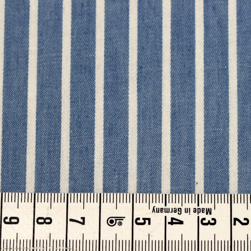 MAGAM-Stoffe Carlo Jeans Stoff aus 100% Baumwolle Meterware 50cm (Streifen hellblau)