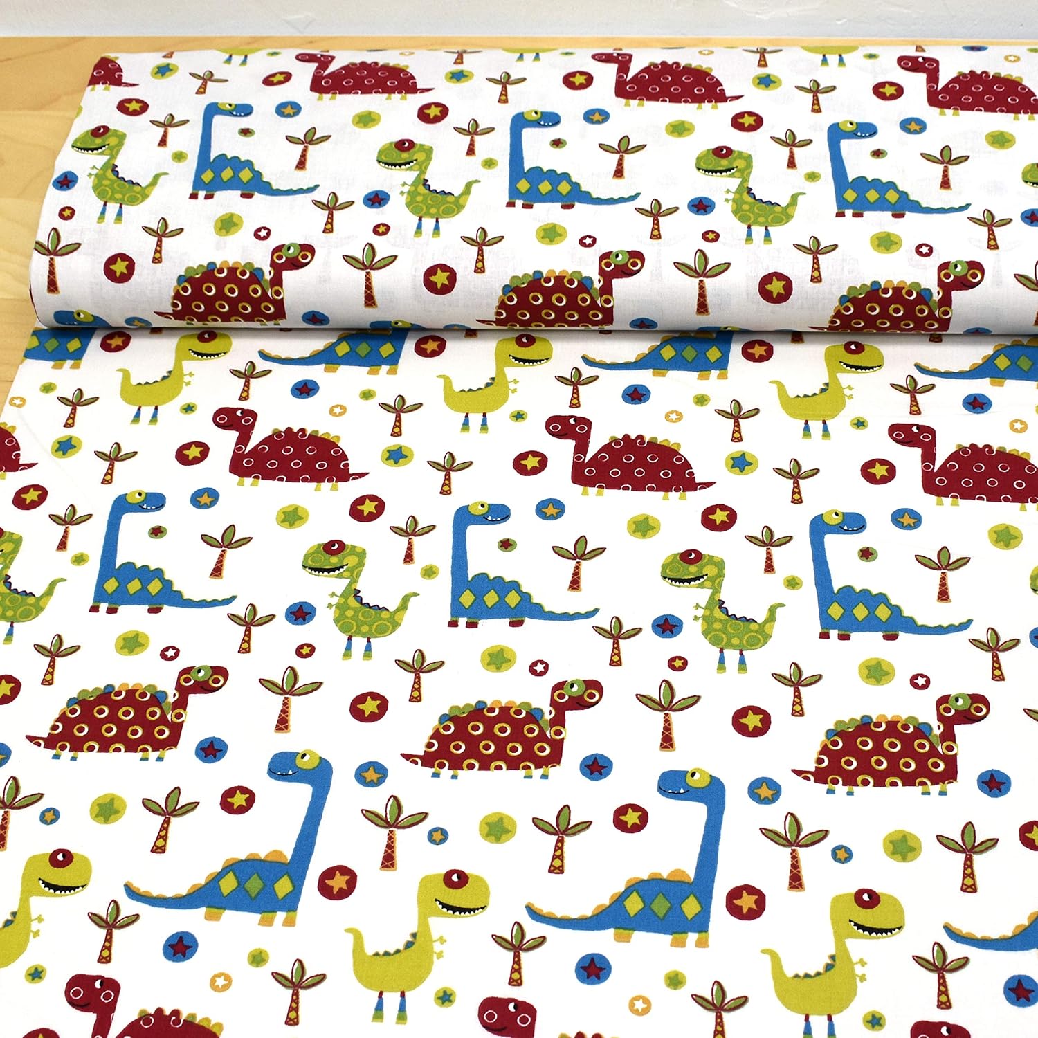 MAGAM-Stoffe Kinder Dinos Stoff Oeko-Tex Meterware 50cm (Baumwolle)
