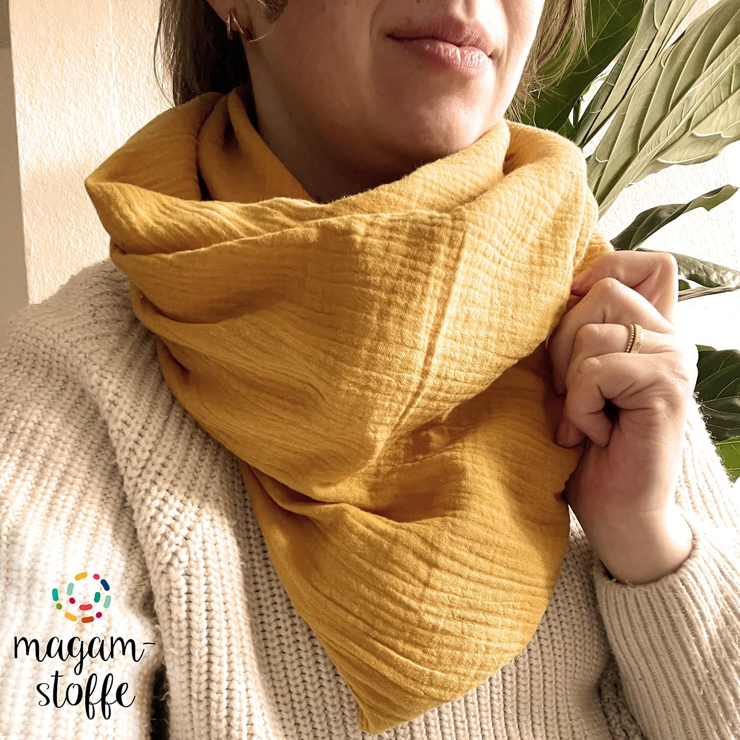 MAGAM-Stoffe Greta Musselin Stoff Double Gauze uni Oeko-Tex Meterware 50cm (07. Altrosa hell)