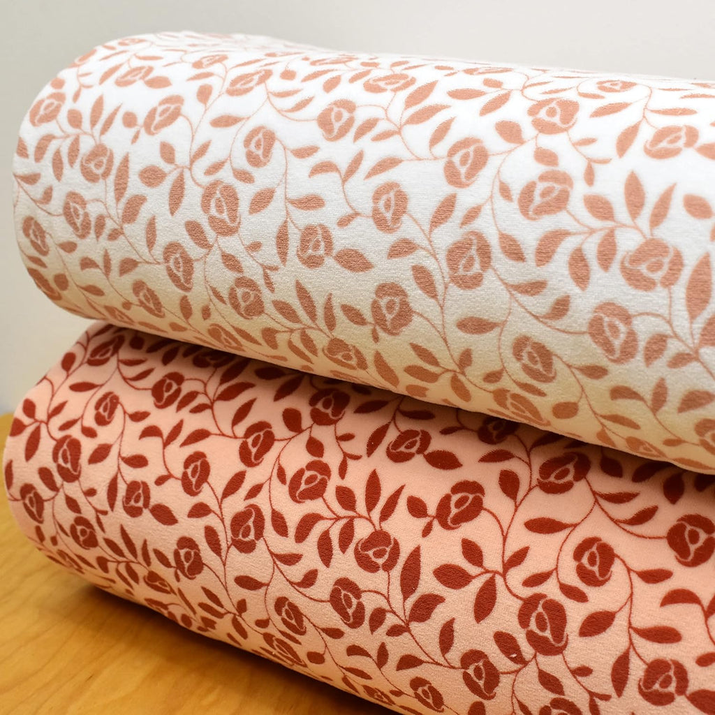 MAGAM-Stoffe Juna Nicki Kinder Stoff Oeko-Tex Meterware 50cm (Blumenranken weiß)