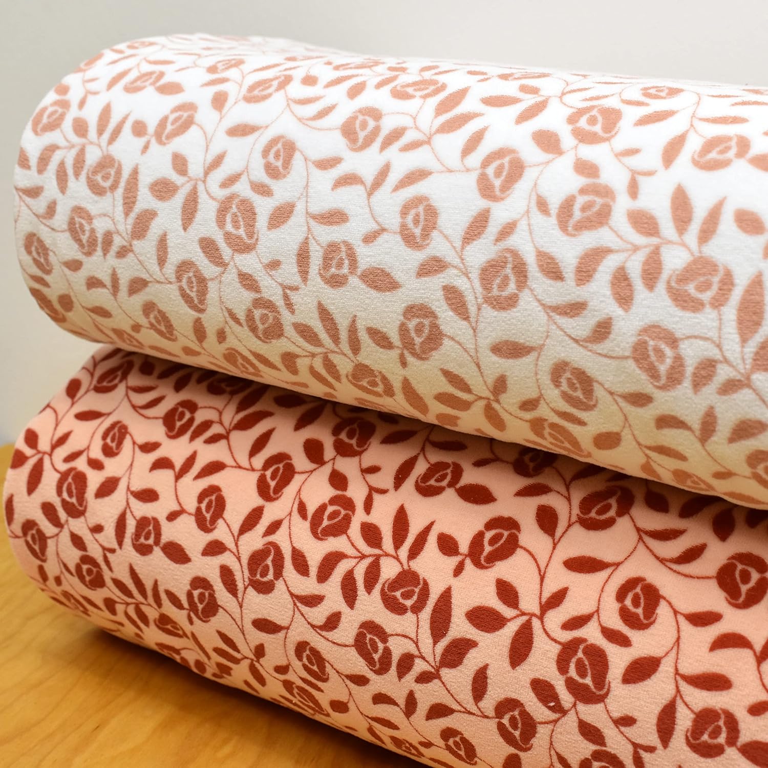 MAGAM-Stoffe Juna Nicki Kinder Stoff Oeko-Tex Meterware 50cm (Blumenranken weiß)