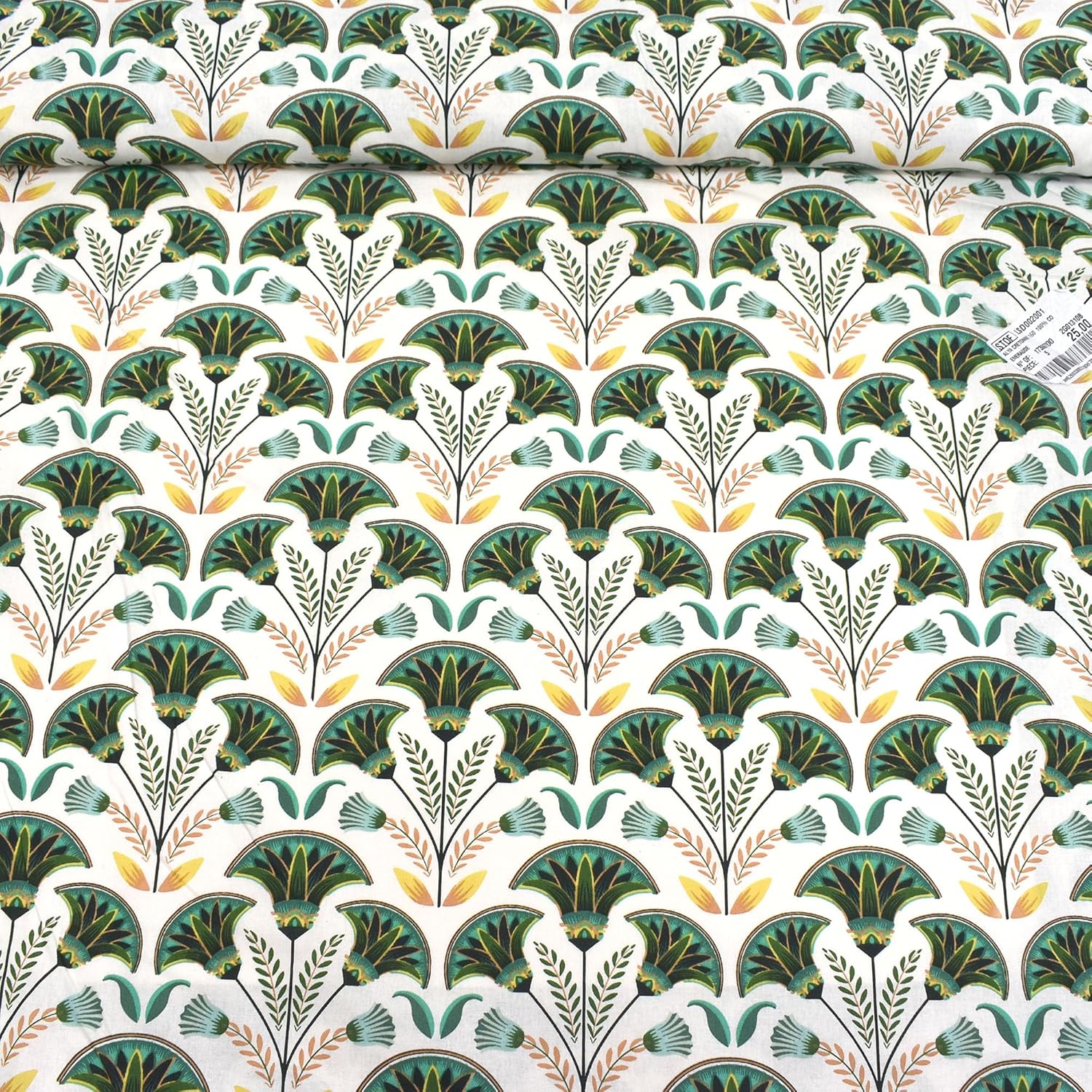 MAGAM-Stoffe Florenz Baumwollstoff aus Frankreich OEKO-TEX Meterware ab 50cm (Grün)