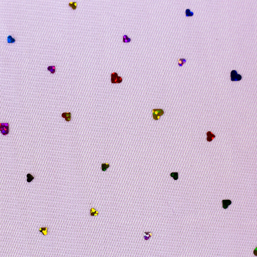 MAGAM-Stoffe Tüllstoff für Bekleidung Deko Soft Tüll Meterware (Herzen weiß)