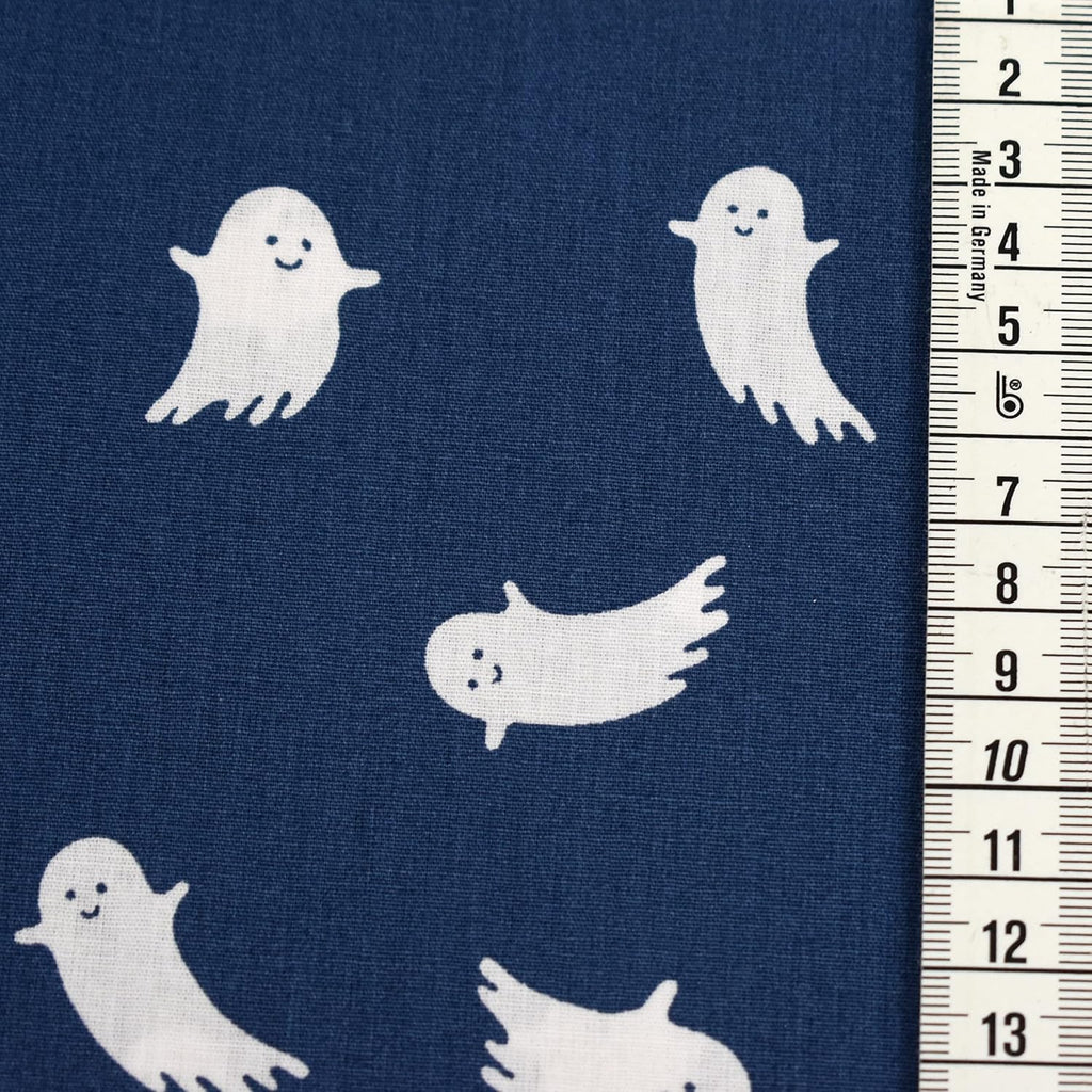 MAGAM-Stoffe Kleine Gespenster Baumwollstoff Kinder Meterware 50cm (Blau)