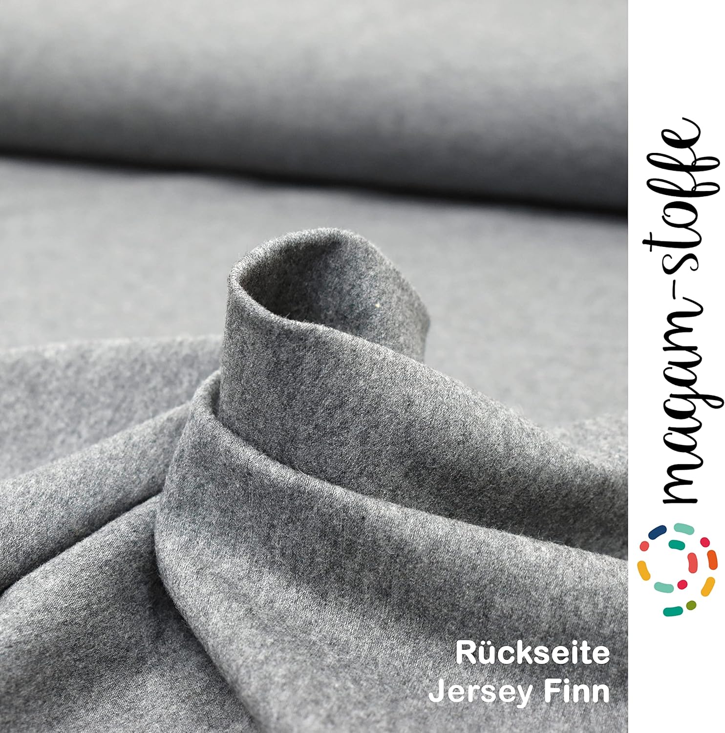 MAGAM-Stoffe Finn Jersey Stoff uni Oeko-Tex Meterware 50cm (29. Dunkelgrau)