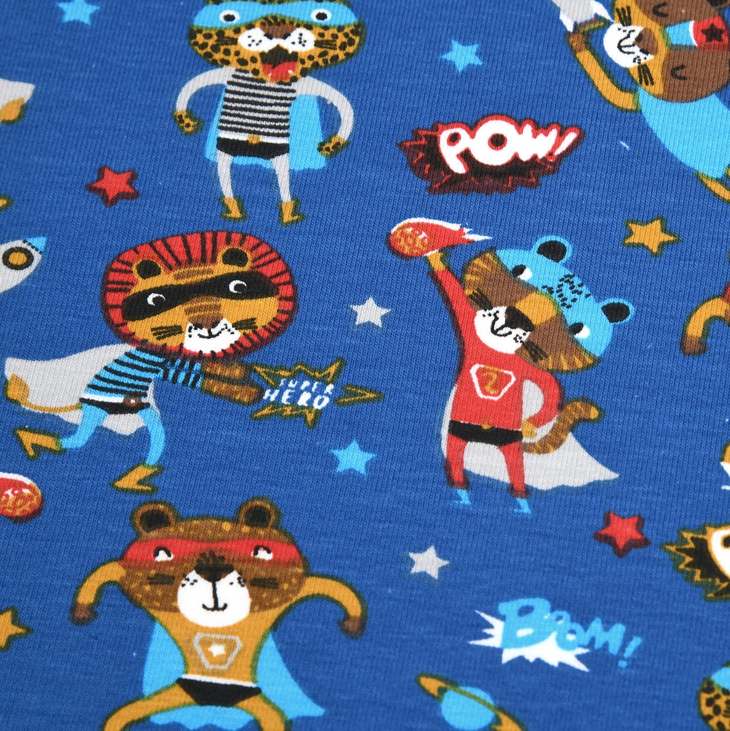 MAGAM-Stoffe Superhero Kinderstoff Oeko-Tex Meterware 50cm (Jersey blau)