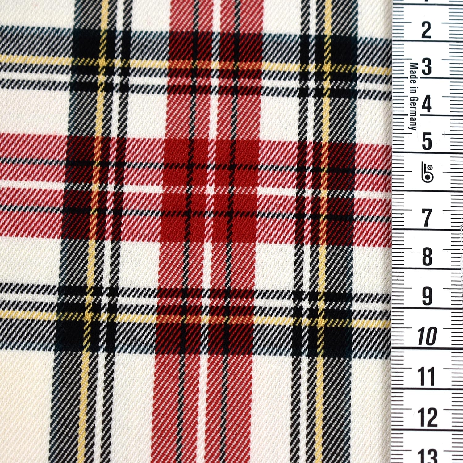 MAGAM-Stoffe Glen Schottenkaro Stoff Oeko-Tex Meterware 50cm (04. Weiß)