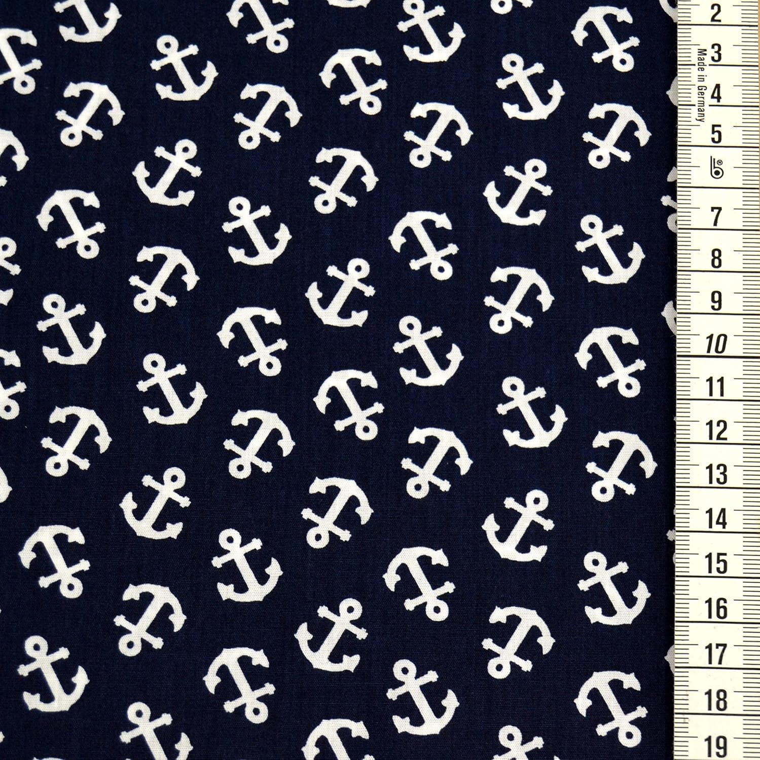 MAGAM-Stoffe Anker Kimi Baumwollstoff Oeko-Tex Meterware 50cm (03. Dunkelblau)