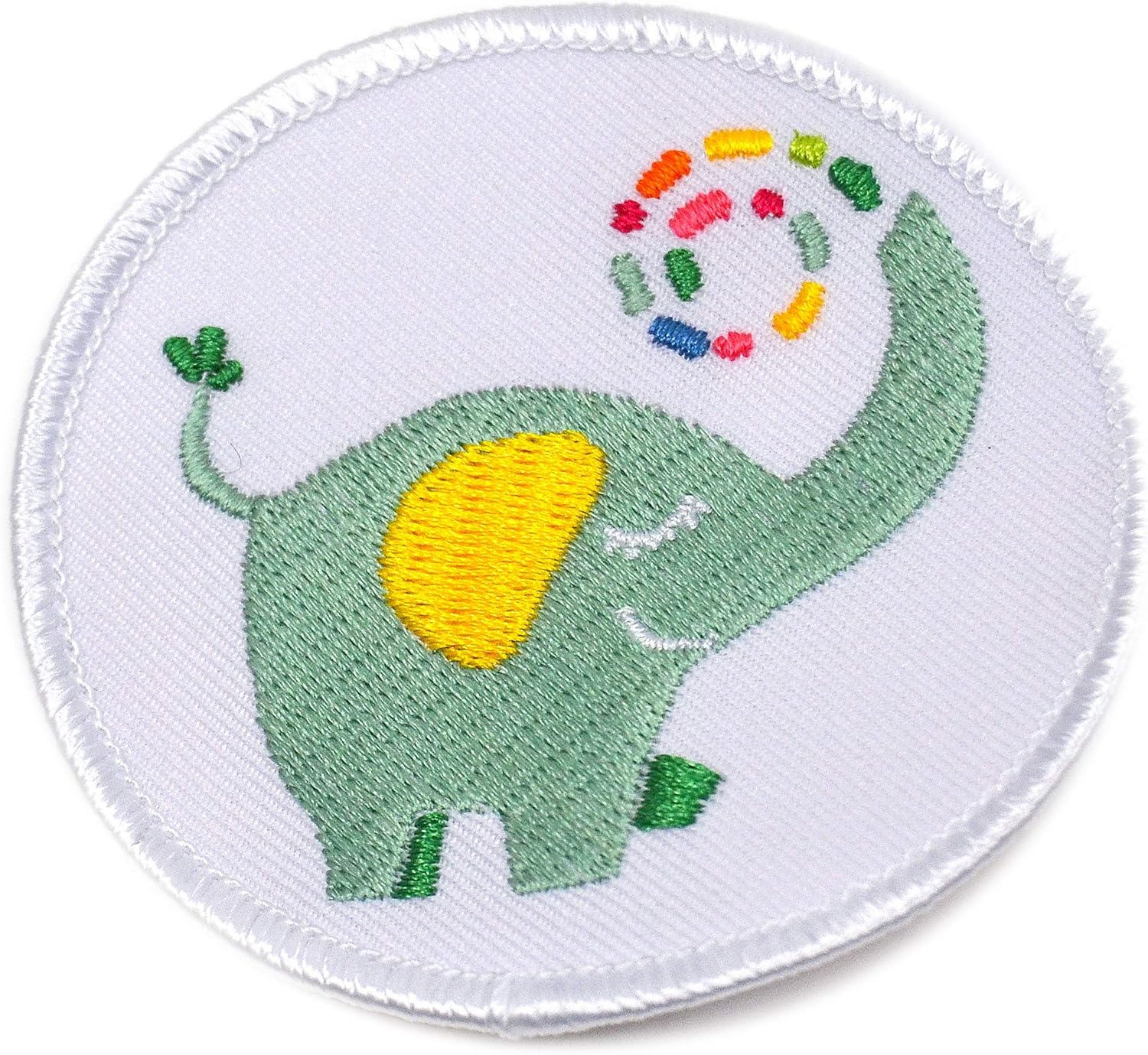 MAGAM-Stoffe Elefant Enno Stoffaufnäher gestickt Kinder Mädchen und Jungen