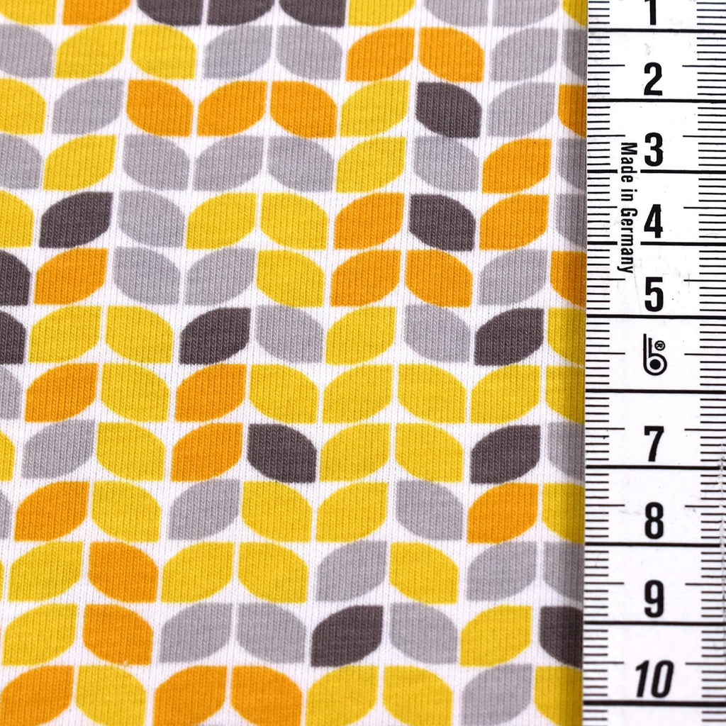 MAGAM-Stoffe Falko Retro Jersey Kinder Stoff Oeko-Tex Meterware 50cm (Gelb)