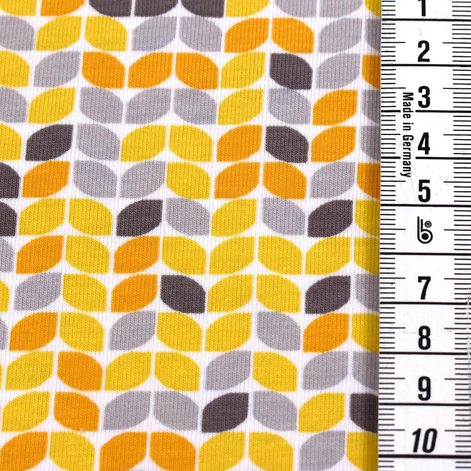 MAGAM-Stoffe Falko Retro Jersey Kinder Stoff Oeko-Tex Meterware 50cm (Gelb)