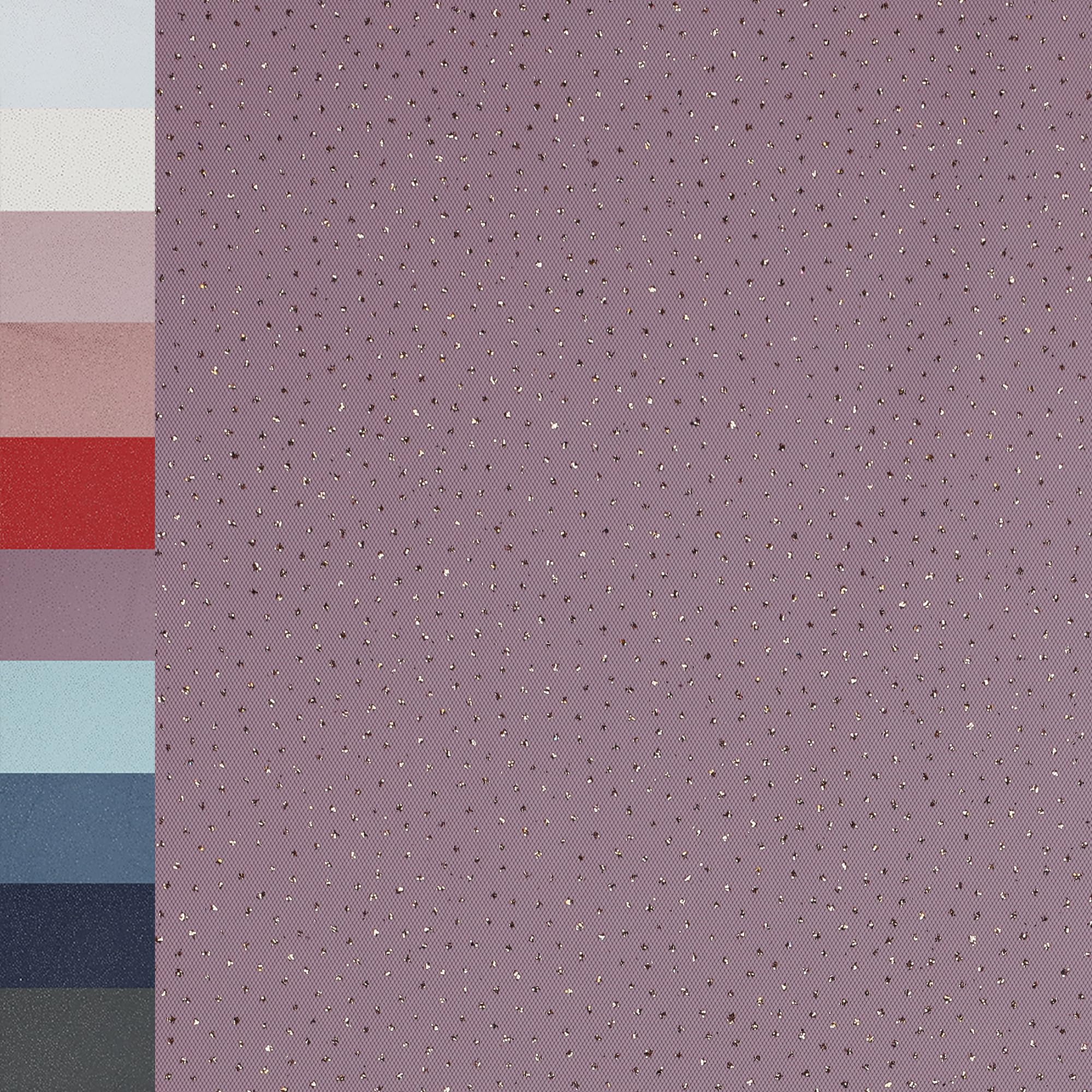 MAGAM-Stoffe Luna Glitzer Tüllstoff für Bekleidung Deko Soft Tüll Meterware (01. Weiß silber)