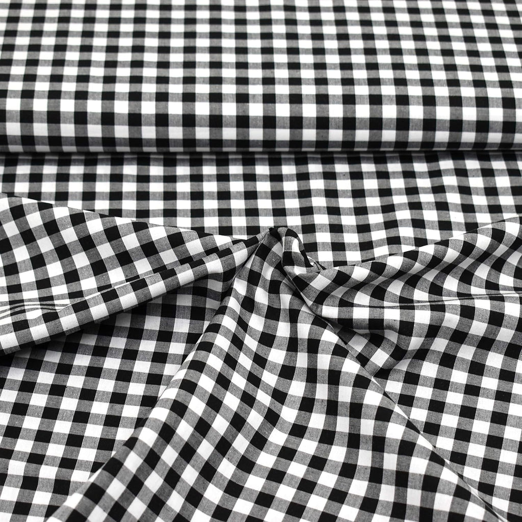 MAGAM-Stoffe Mona Vichy-Karo groß Baumwollstoff Oeko-Tex Meterware 50cm (20. Schwarz)