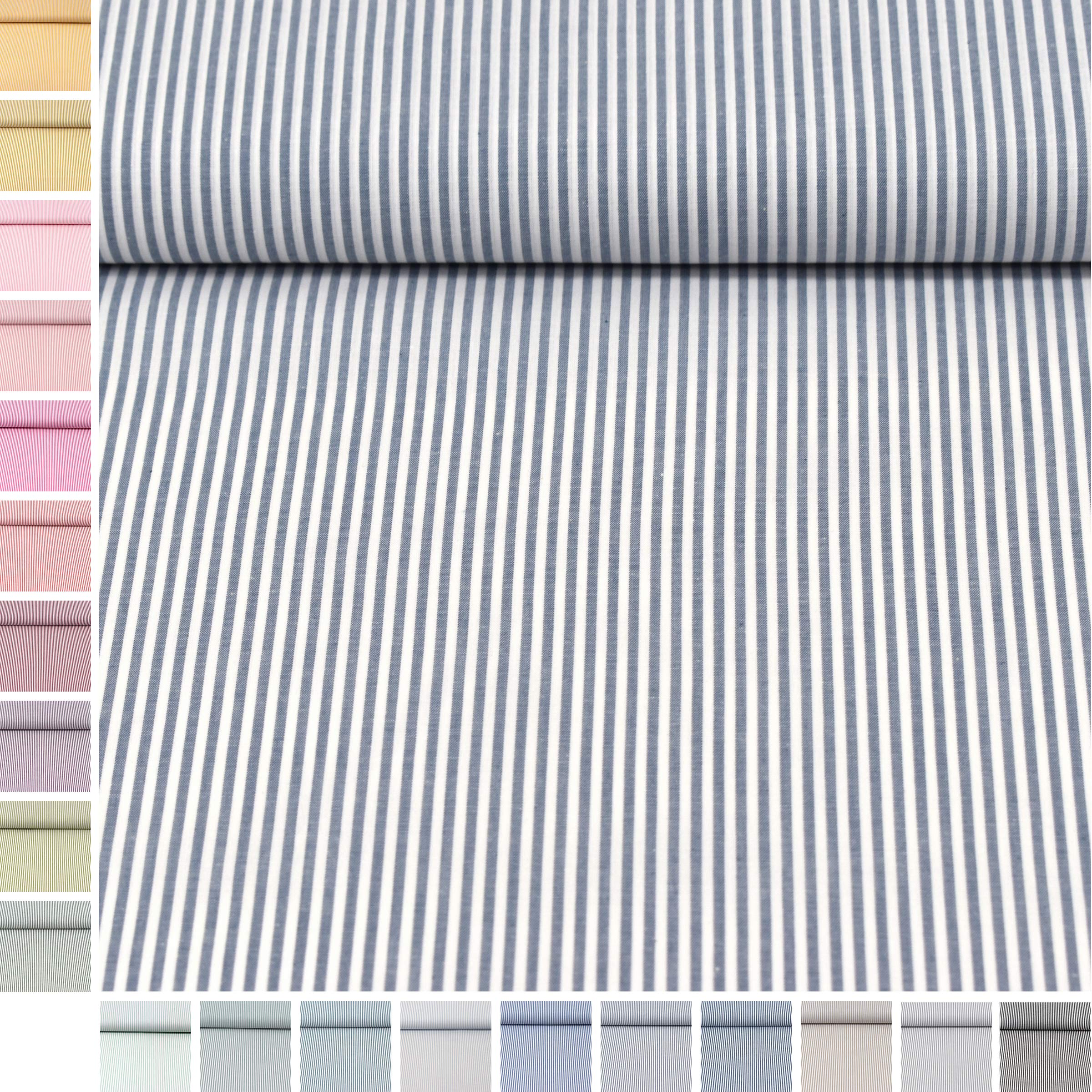 MAGAM-Stoffe Mona Streifen Kinder Baumwollstoff Oeko-Tex Meterware 50cm (20. Schwarz)