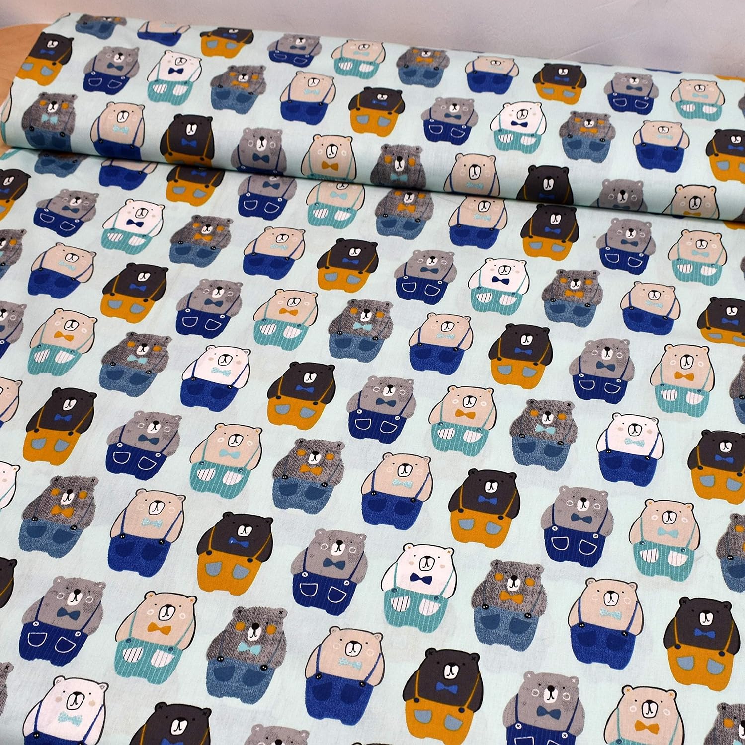 MAGAM-Stoffe Peter der Bär Kinder Baumwollstoff aus Frankreich OEKO-TEX Meterware ab 50cm