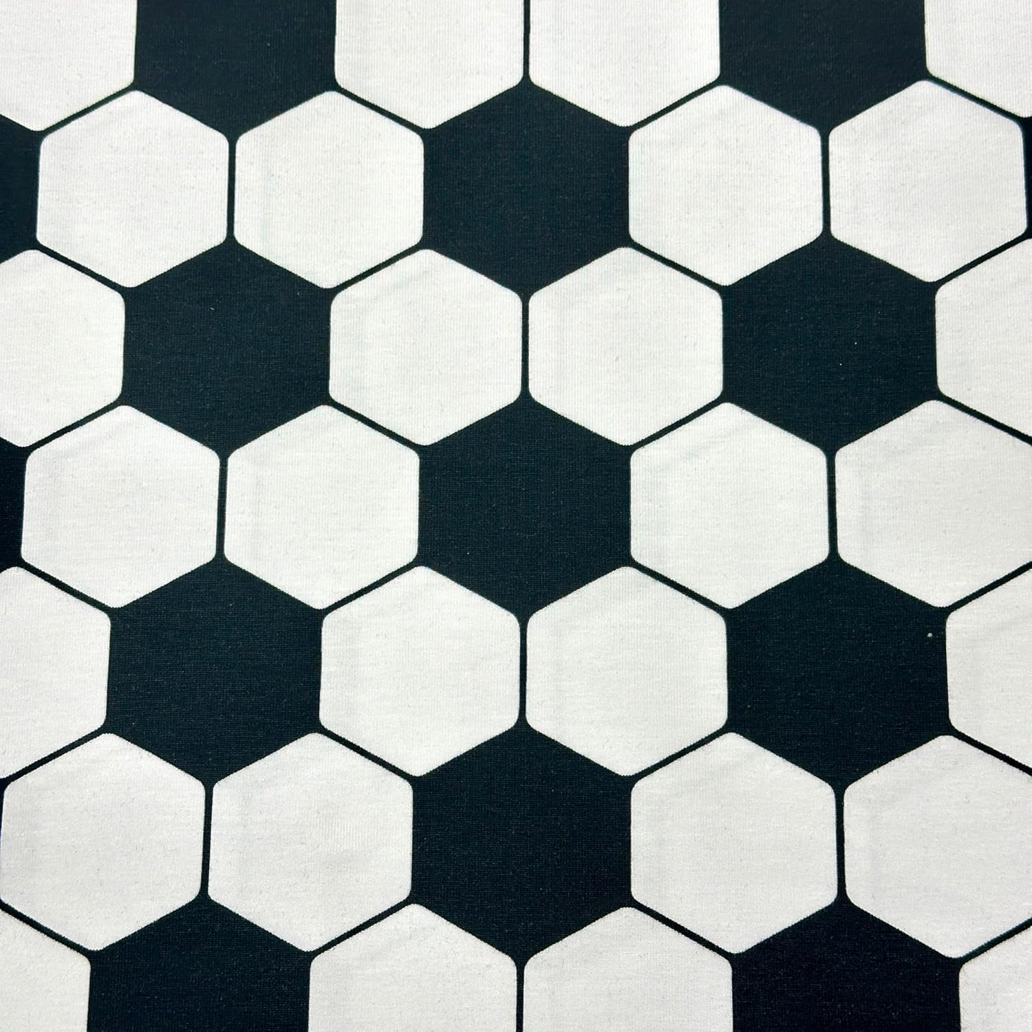 MAGAM-Stoffe Fußball Jersey Kinder Stoff OEKO-TEX Meterware 50cm (Schwarz-Weiß)