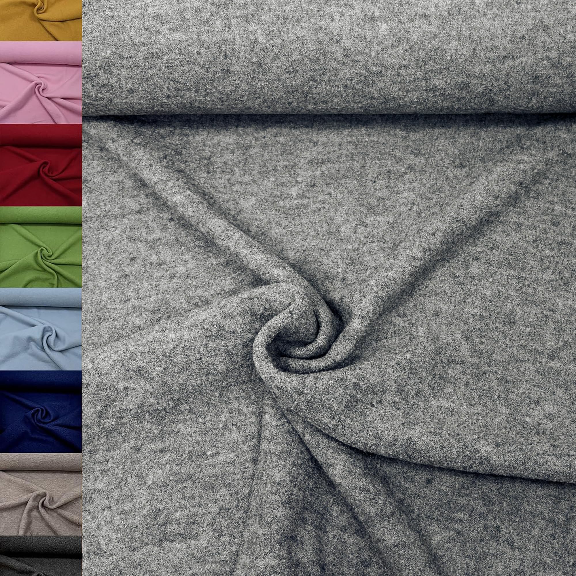 MAGAM-Stoffe Walkloden Wollstoff 100% reine Schurwolle Meterware 50cm (11. Grün)