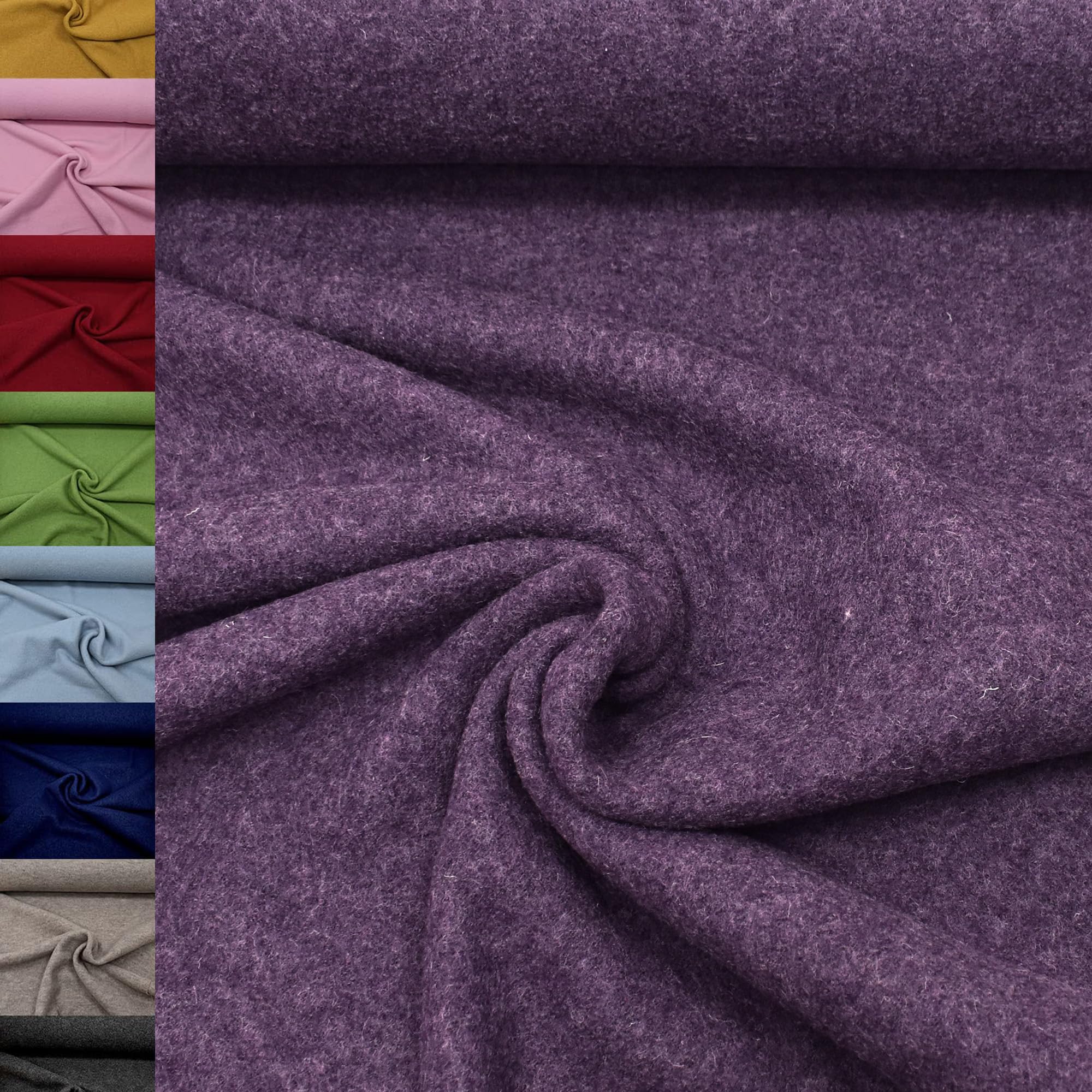 MAGAM-Stoffe Walkloden Wollstoff 100% reine Schurwolle Meterware 50cm (11. Grün)