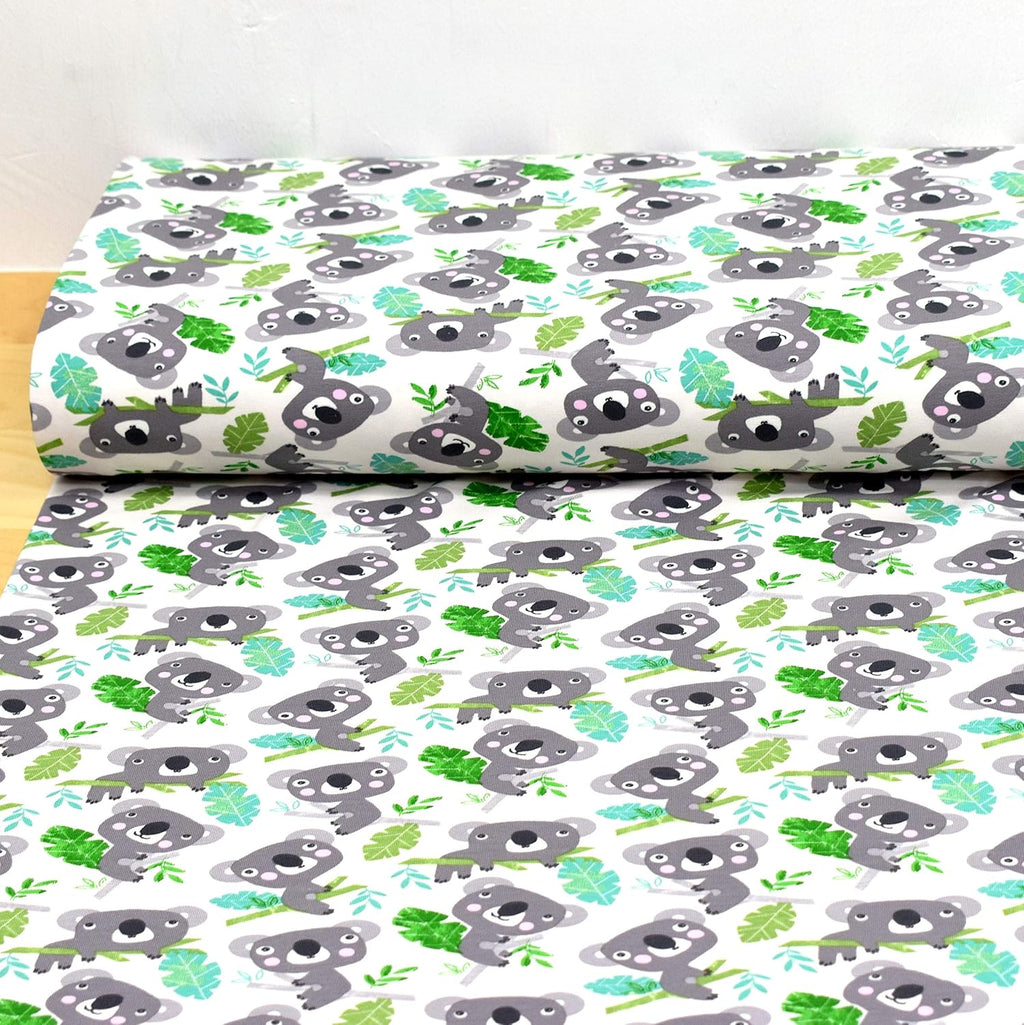 MAGAM-Stoffe Eukalyptus Koala Jersey Stoff Oeko-Tex Meterware 50cm