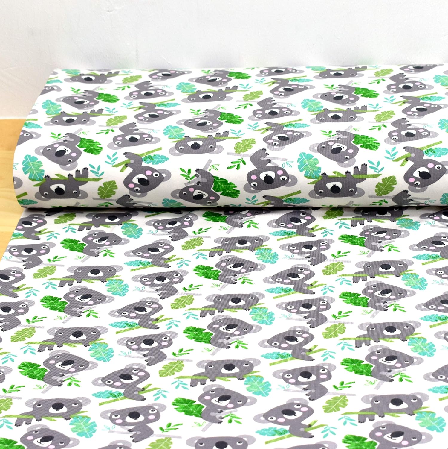 MAGAM-Stoffe Eukalyptus Koala Jersey Stoff Oeko-Tex Meterware 50cm