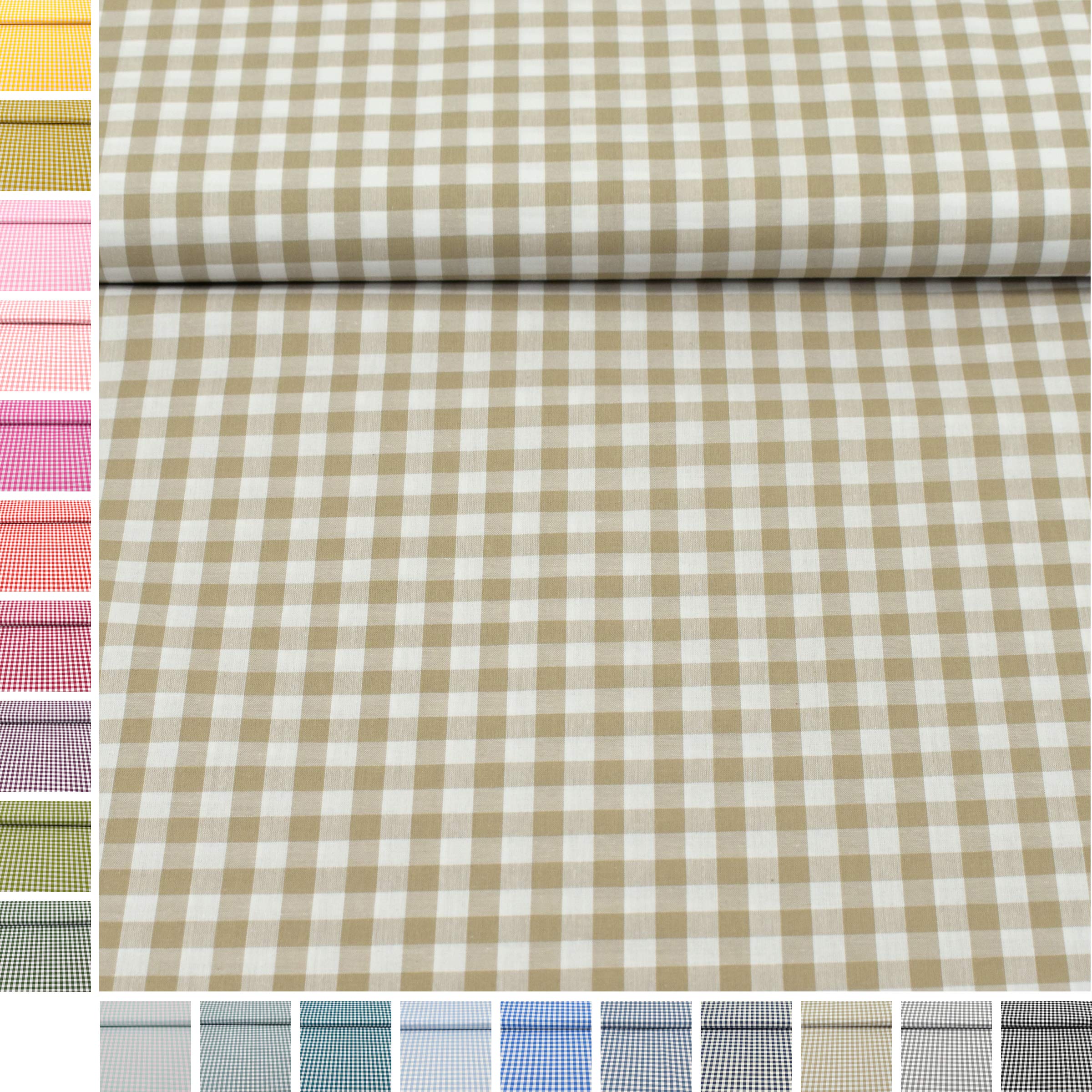 MAGAM-Stoffe Mona Vichy-Karo groß Baumwollstoff Oeko-Tex Meterware 50cm (20. Schwarz)