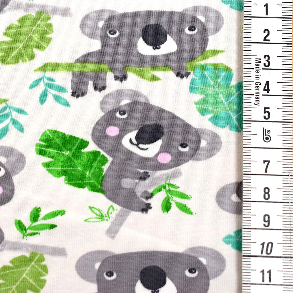 MAGAM-Stoffe Eukalyptus Koala Jersey Stoff Oeko-Tex Meterware 50cm