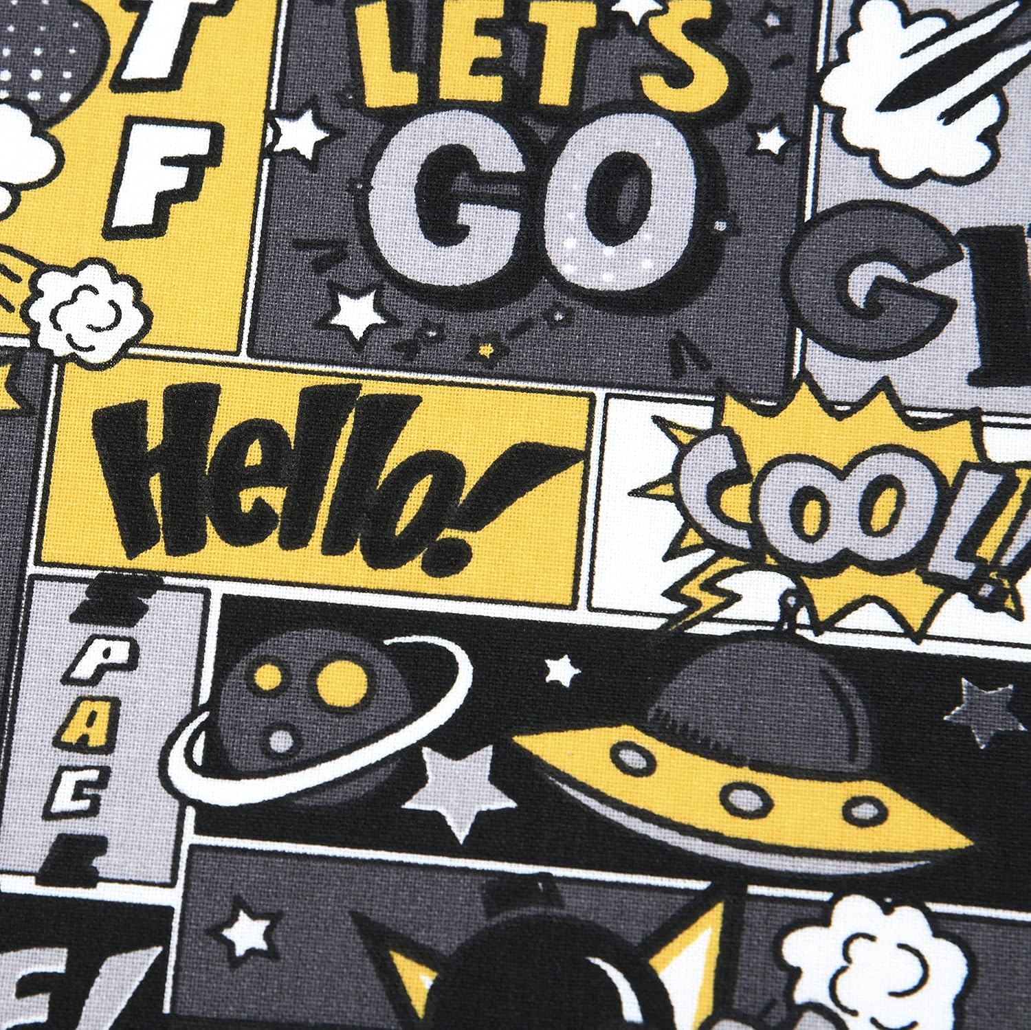 MAGAM-Stoffe Kinder Baumwollstoff aus Frankreich OEKO-TEX Meterware ab 50cm (Yes You Can grau | 145g/160cm)