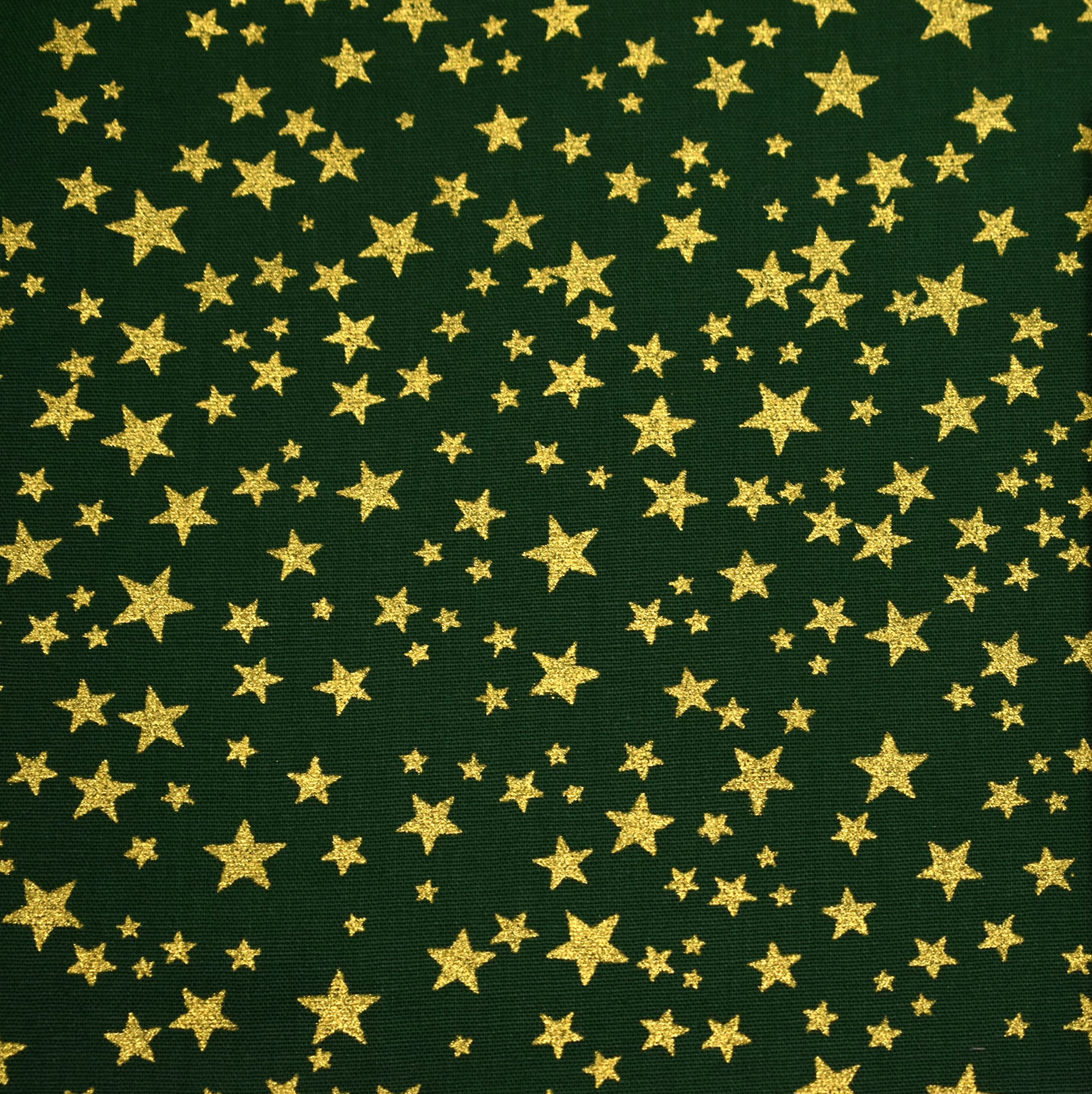 MAGAM-Stoffe Winter Season Baumwollstoff Weihnachten Oeko-Tex Meterware 50cm (Christbaumkugeln schwarz gold)