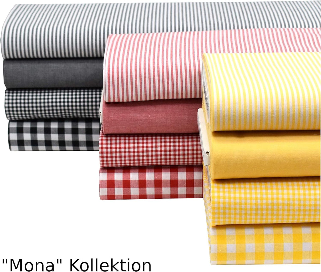 MAGAM-Stoffe Mona Vichy-Karo klein Baumwollstoff Oeko-Tex Meterware 50cm (20. Schwarz)