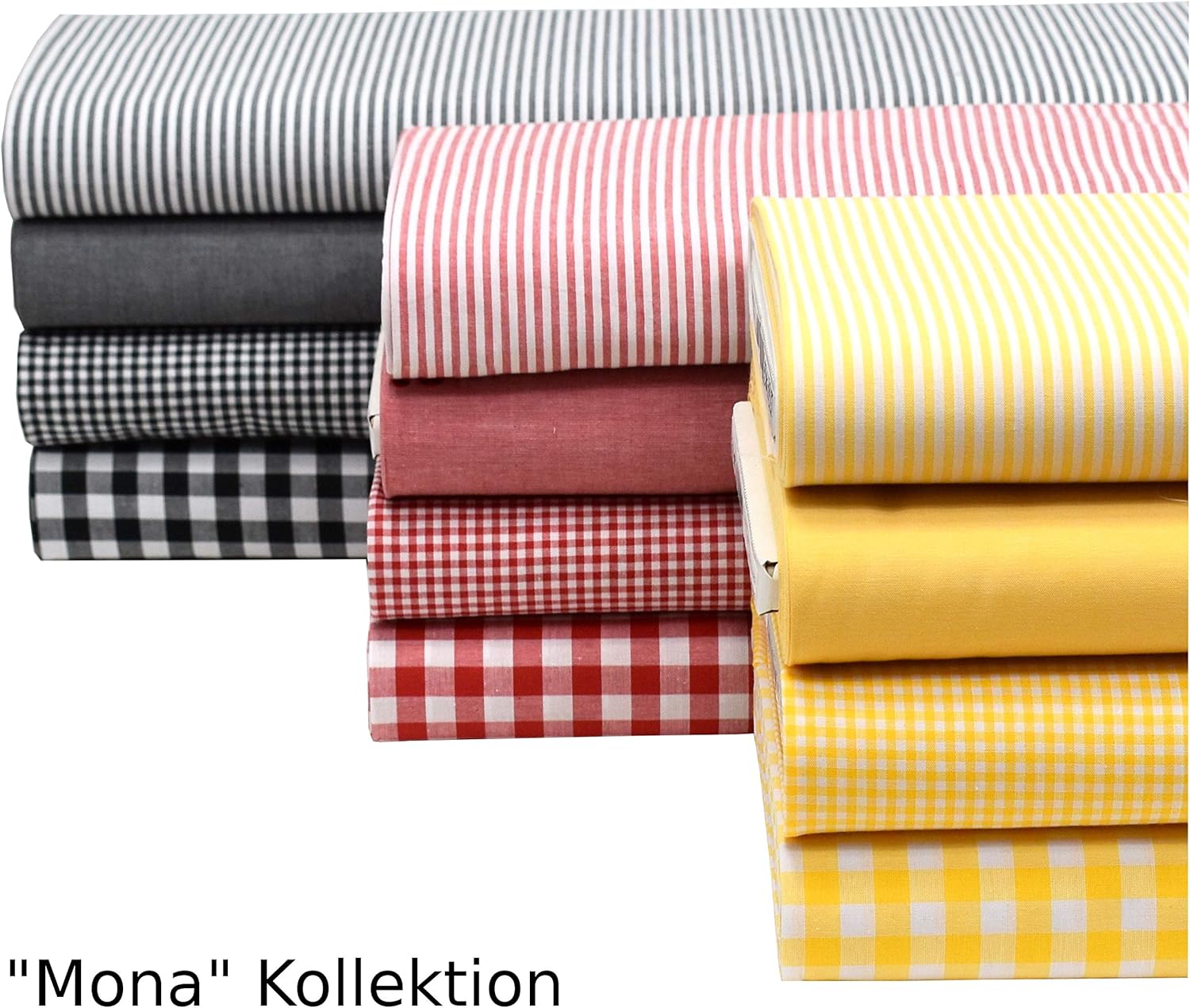 MAGAM-Stoffe Mona Vichy-Karo klein Baumwollstoff Oeko-Tex Meterware 50cm (20. Schwarz)