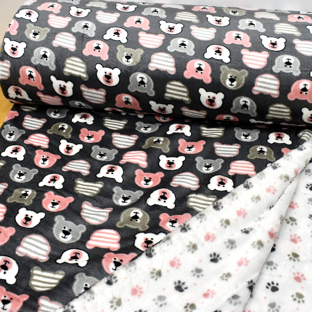 MAGAM-Stoffe Simon Bär Wellness Fleece Stoff Meterware 50cm (Dunkelgrau)