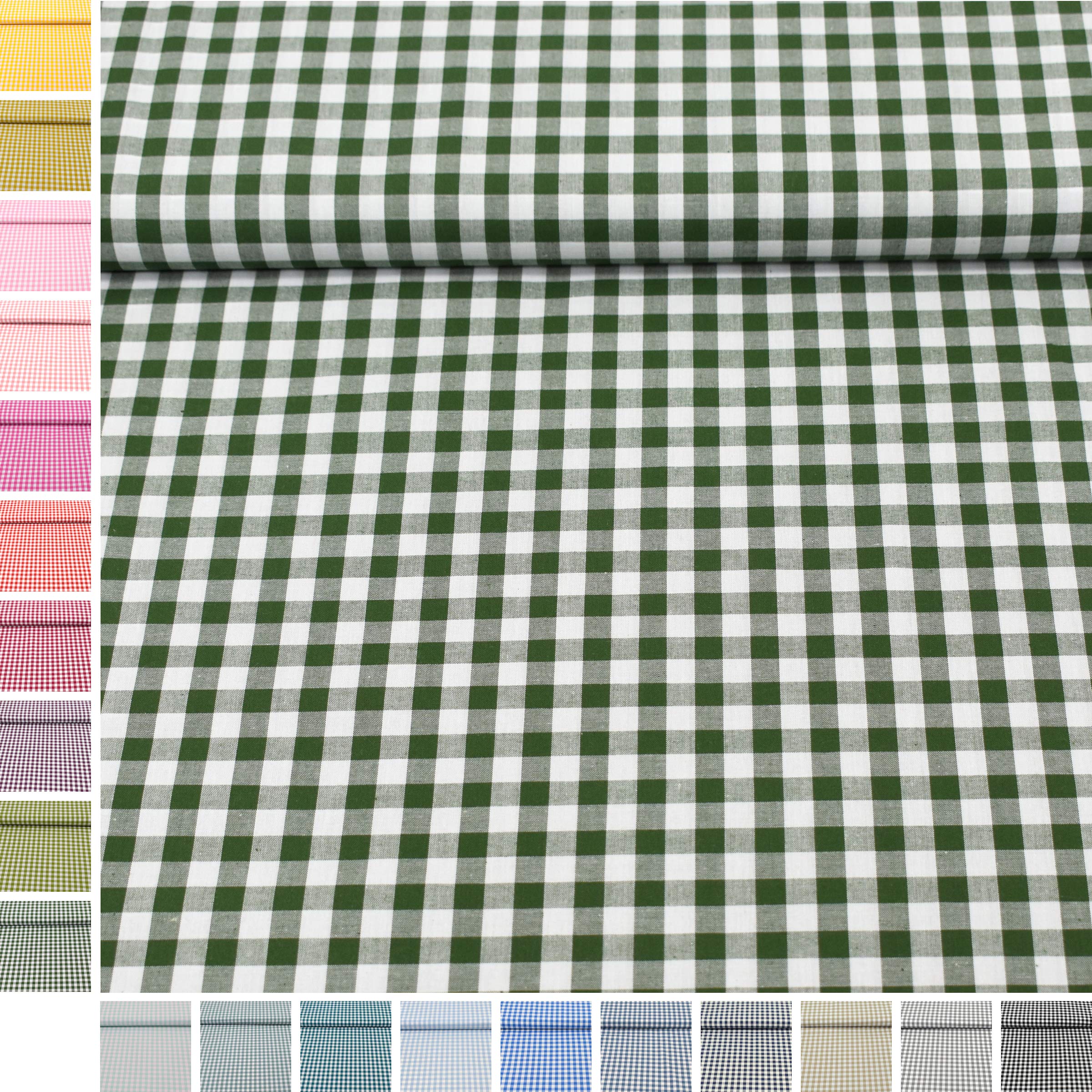 MAGAM-Stoffe Mona Vichy-Karo groß Baumwollstoff Oeko-Tex Meterware 50cm (20. Schwarz)