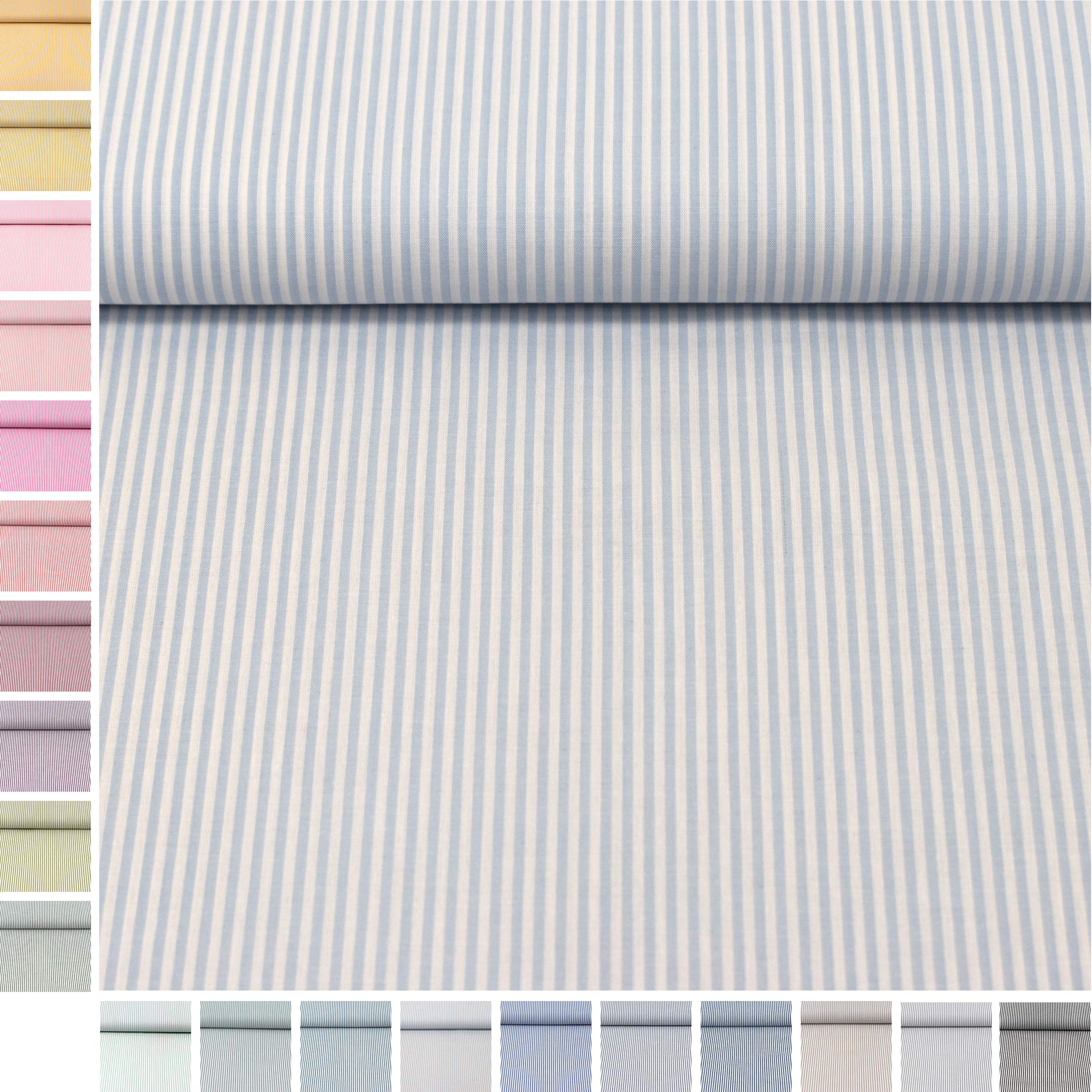 MAGAM-Stoffe Mona Streifen Kinder Baumwollstoff Oeko-Tex Meterware 50cm (20. Schwarz)