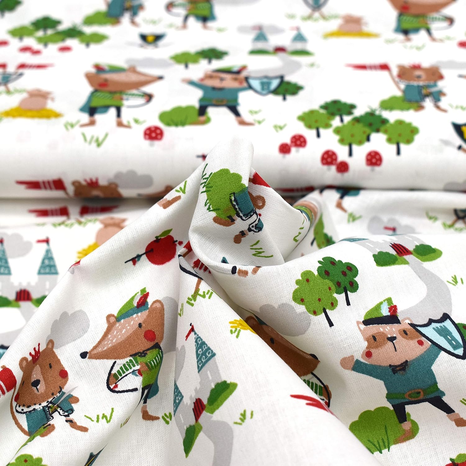 MAGAM-Stoffe Robin Wood Kinder Stoff Oeko-Tex Meterware 50cm (01. Baumwolle)