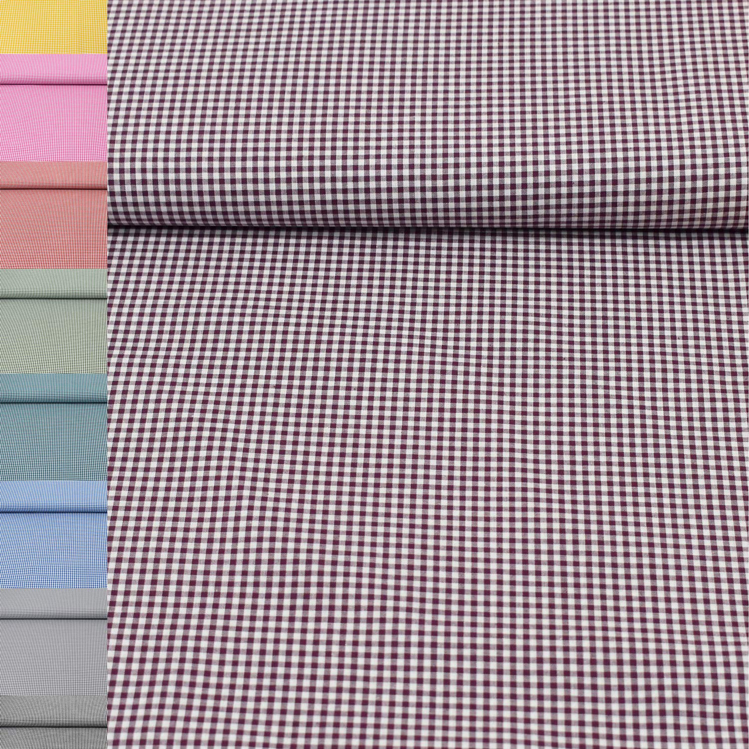 MAGAM-Stoffe Mona Vichy-Karo klein Baumwollstoff Oeko-Tex Meterware 50cm (20. Schwarz)