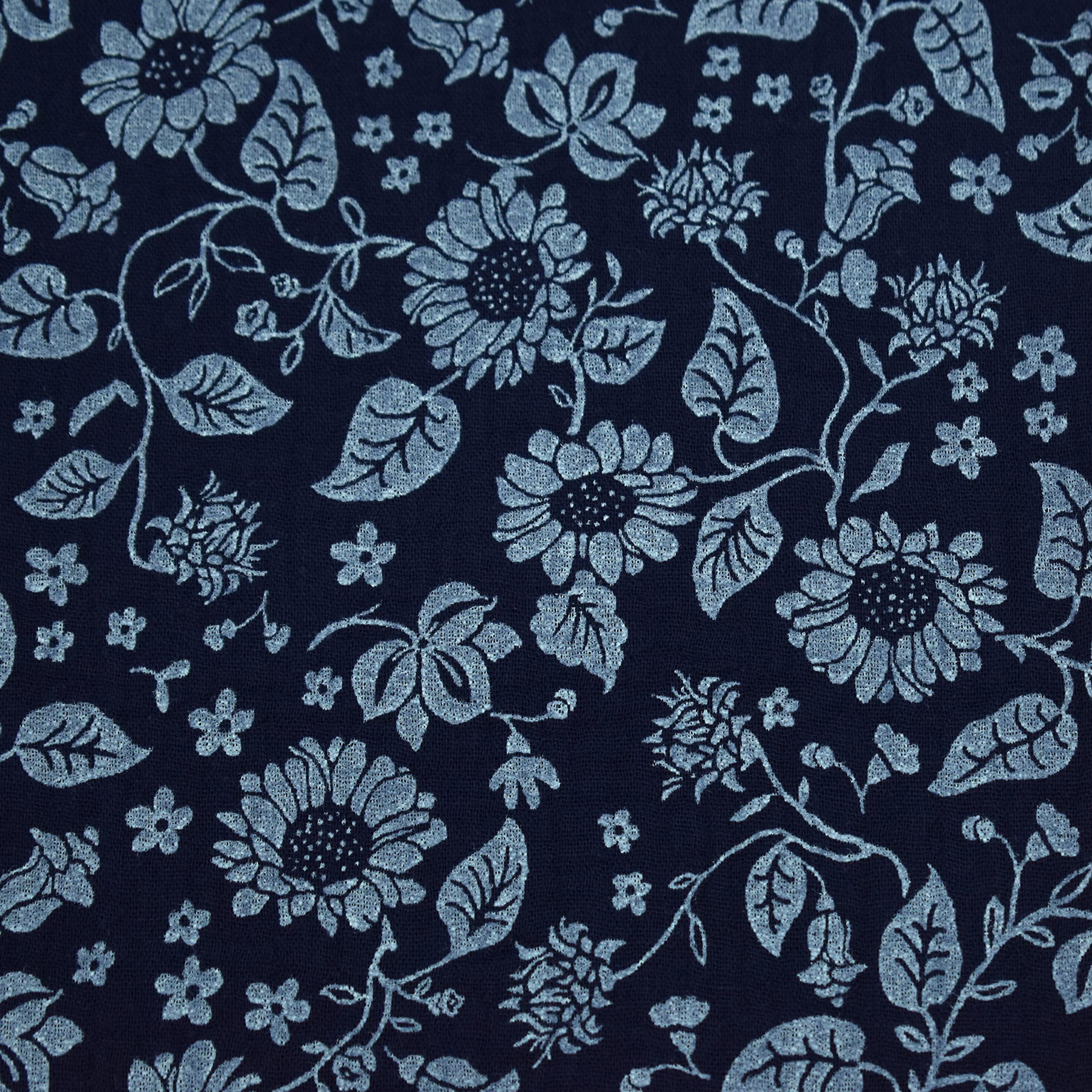 MAGAM-Stoffe Paul Musselin Mulltuch Kinder Baumwollstoff Oeko-Tex Meterware 50cm (Haselnuss & bunte Blätter)