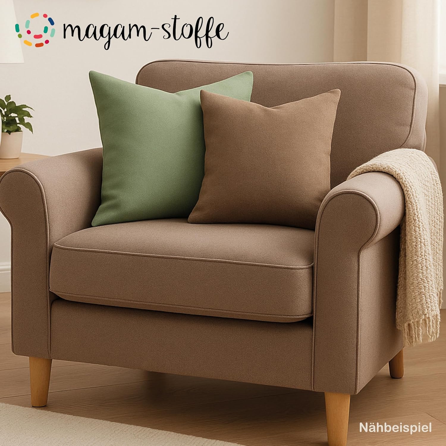 MAGAM-Stoffe Paris fester Canvas Stoff Kleidung Polsterstoff Meterware 50cm (16. Schwarz)