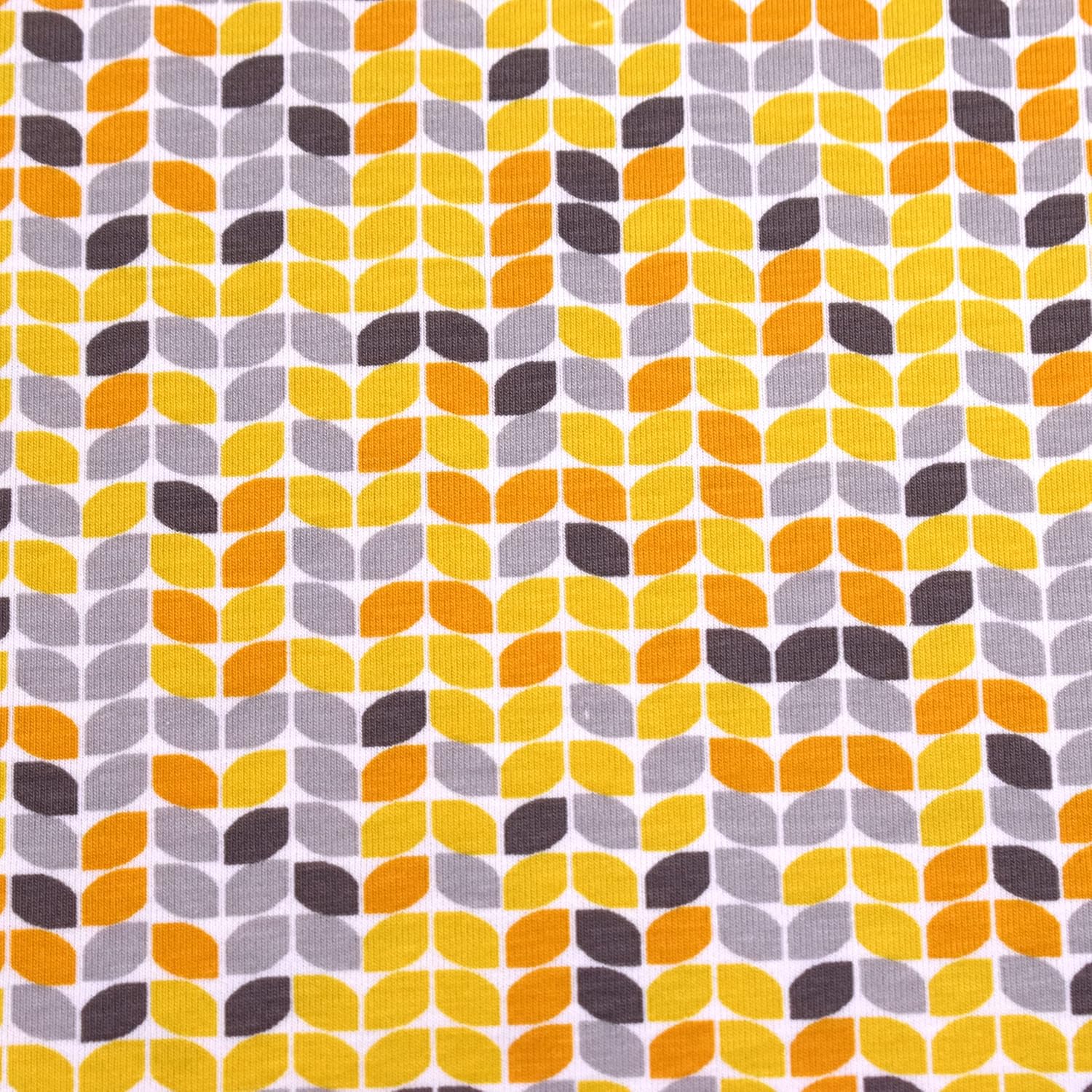 MAGAM-Stoffe Falko Retro Jersey Kinder Stoff Oeko-Tex Meterware 50cm (Gelb)