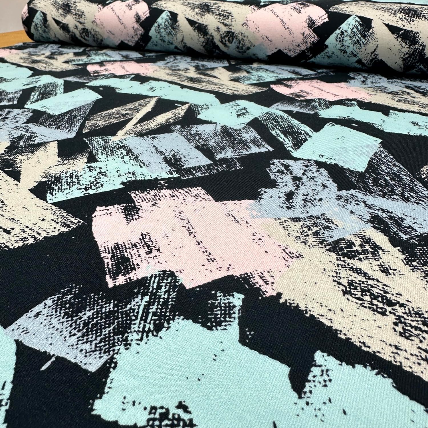 MAGAM-Stoffe Art Brush French Terry Sweat Stoff OEKO-TEX Meterware ab 50cm