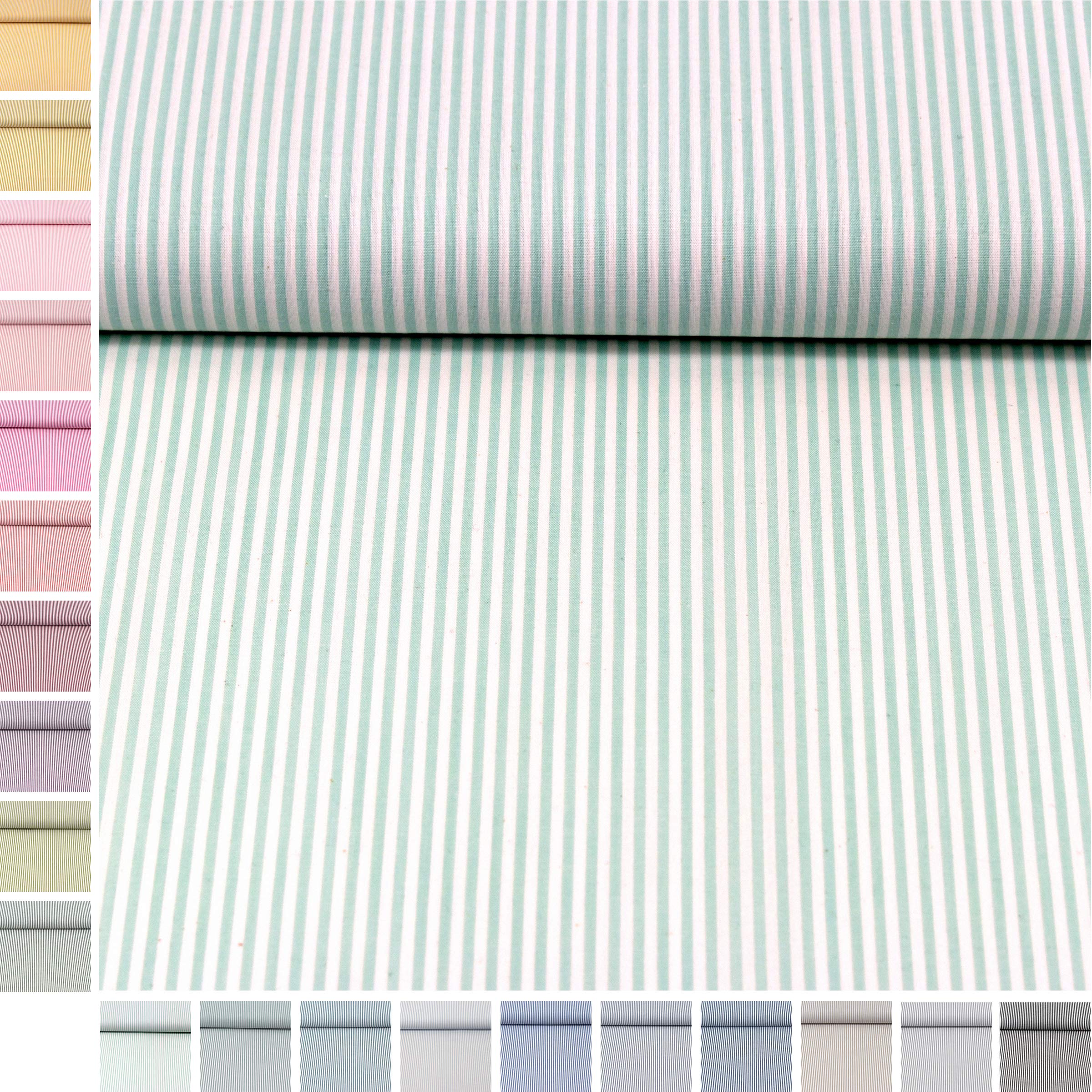 MAGAM-Stoffe Mona Streifen Kinder Baumwollstoff Oeko-Tex Meterware 50cm (20. Schwarz)